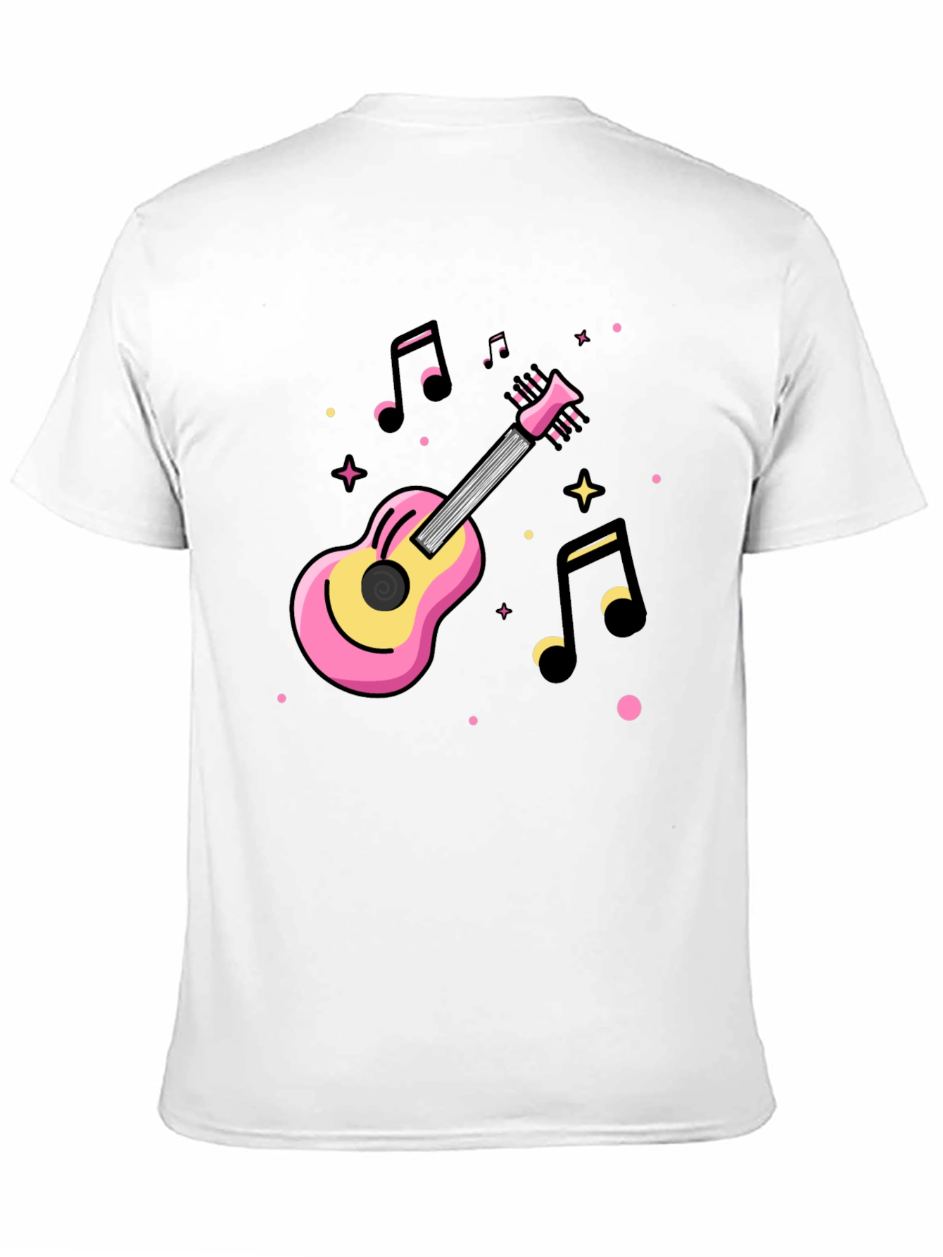 Music Lovers Black Tee with Guitar Graphic