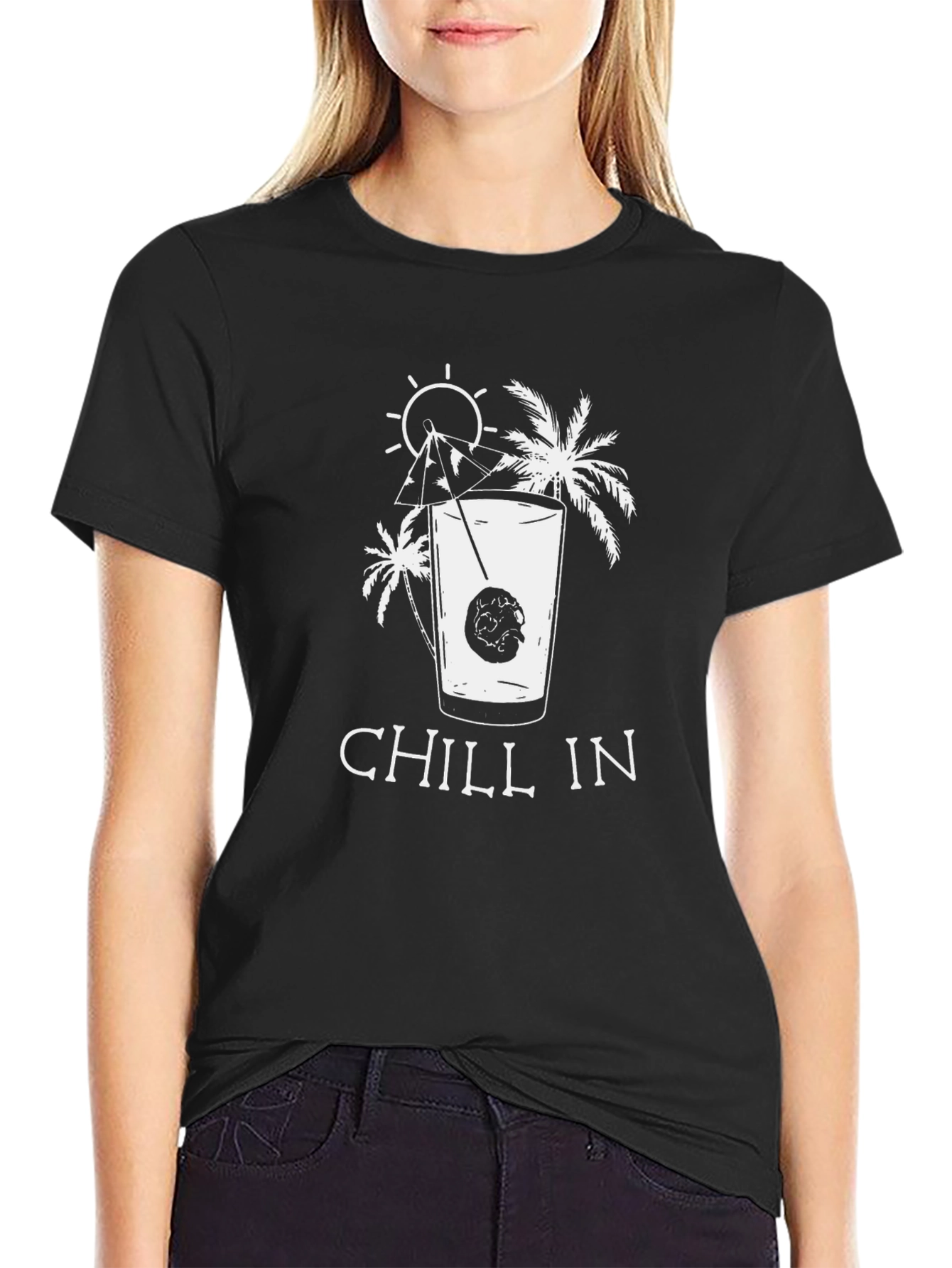 Chill In Black Graphic T-Shirt