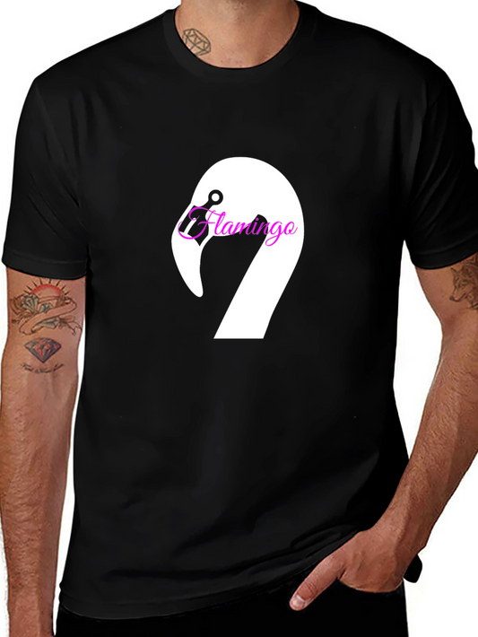 Black Flamingo Graphic Tee - Modern Casual T-Shirt