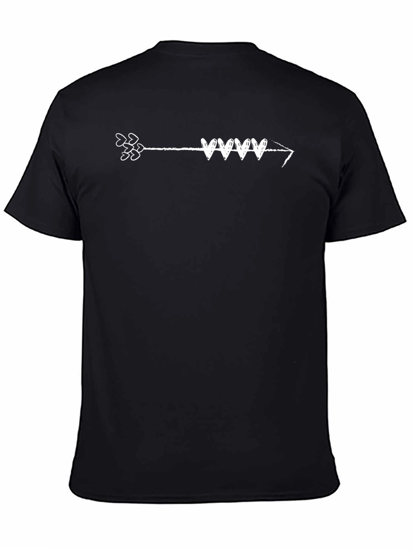 Arrow Heart T-Shirt - Black Casual Tee