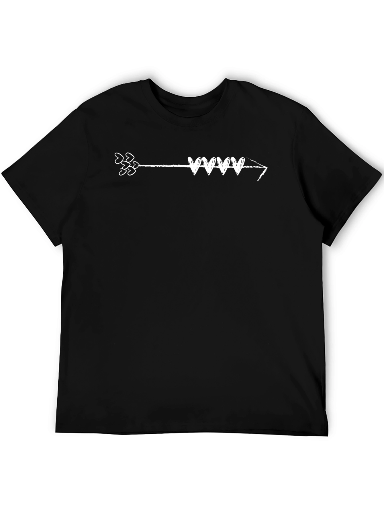 Arrow Heart T-Shirt - Black Casual Tee