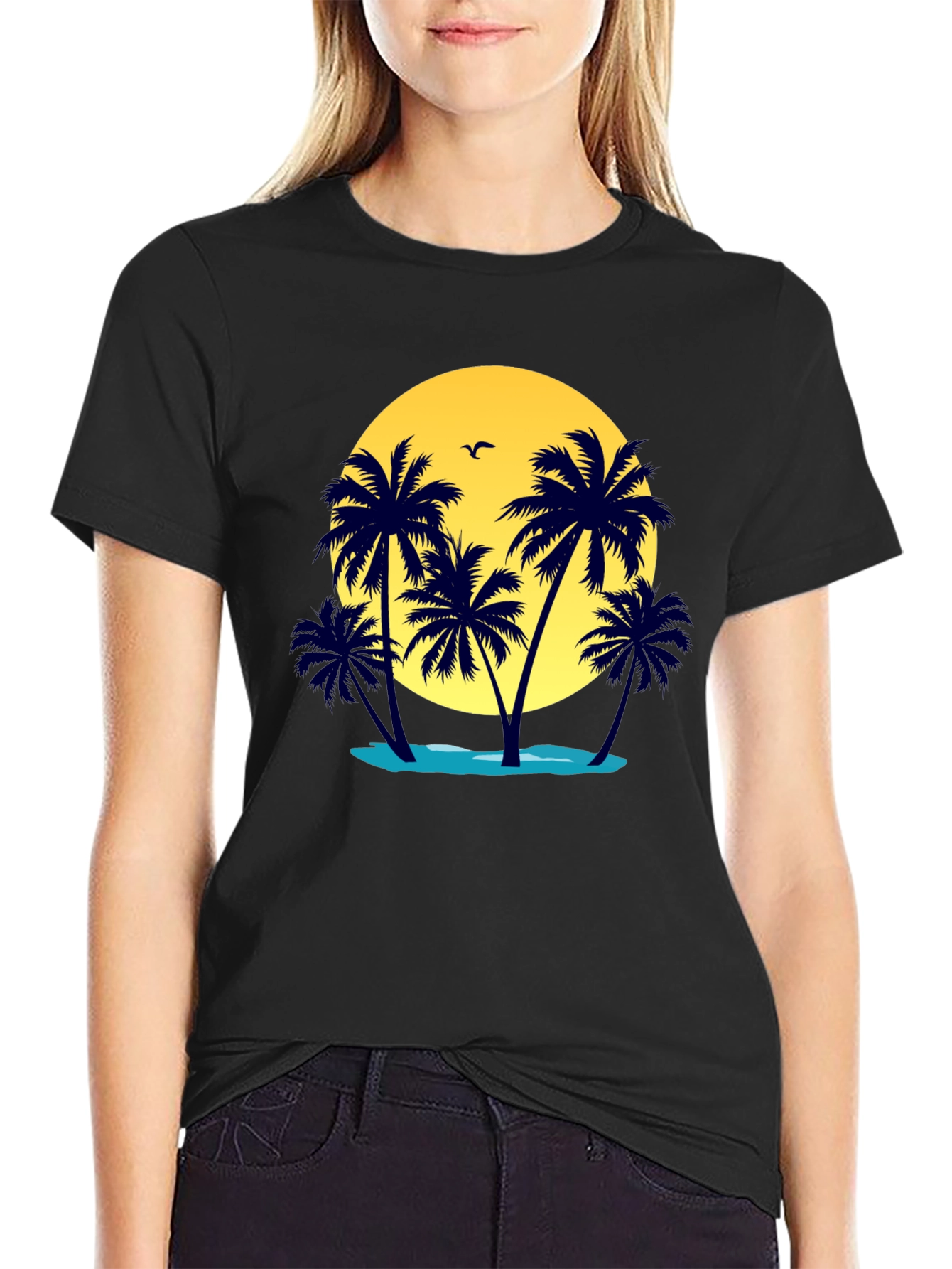 Island Palm Graphic Tee - Tropical Vacation Shirt