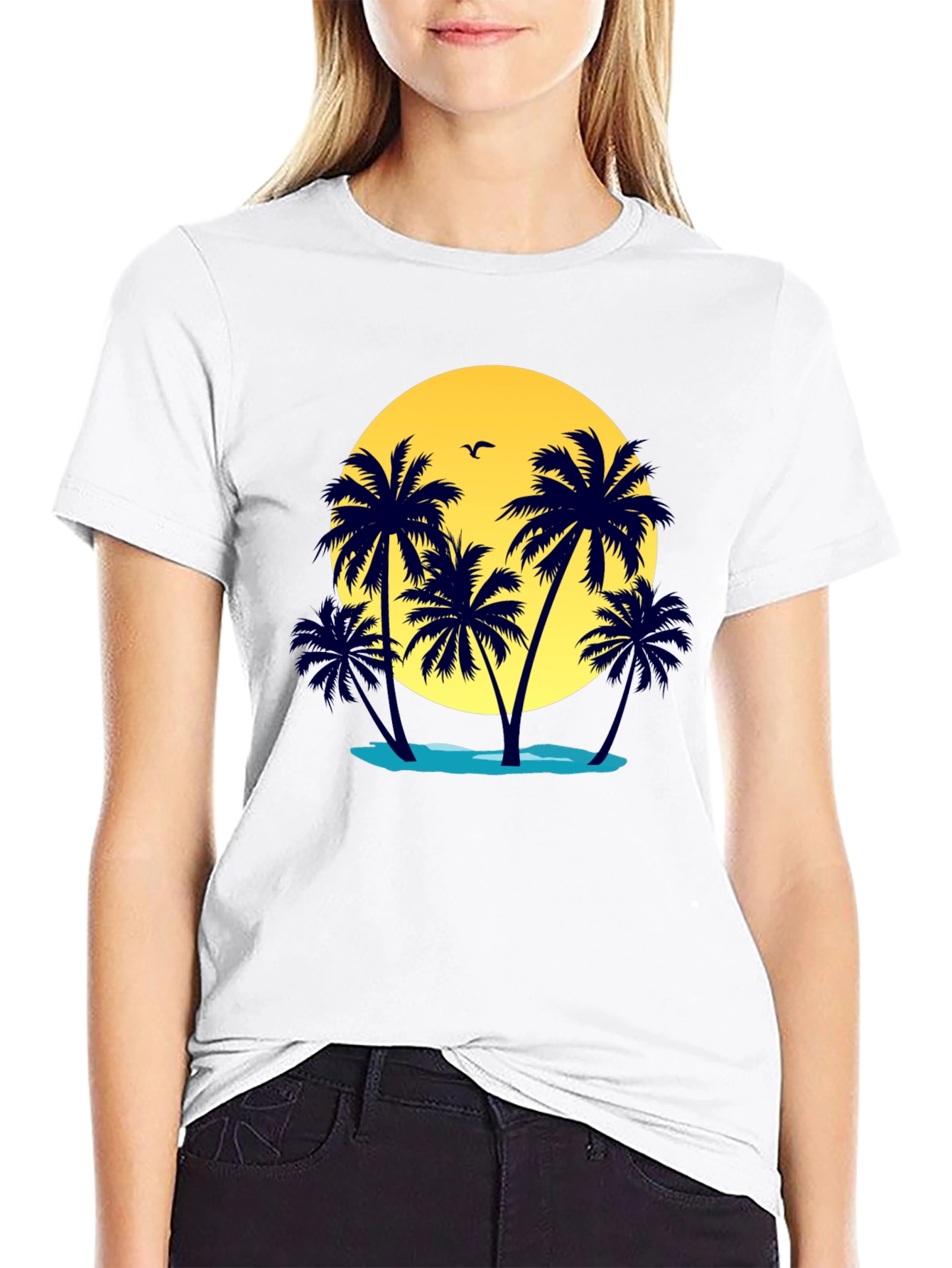Island Palm Graphic Tee - Tropical Vacation Shirt