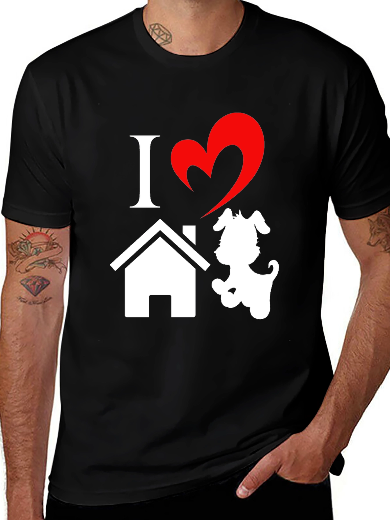 I Love Home Dog Graphic Tee