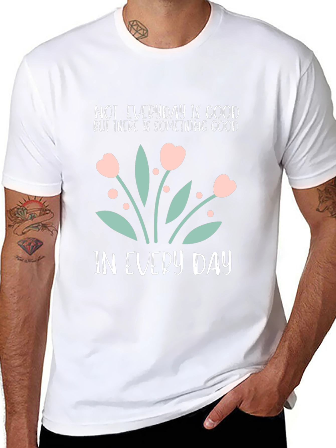 Inspirational Floral Graphic T-Shirt - Everyday Goodness Tee