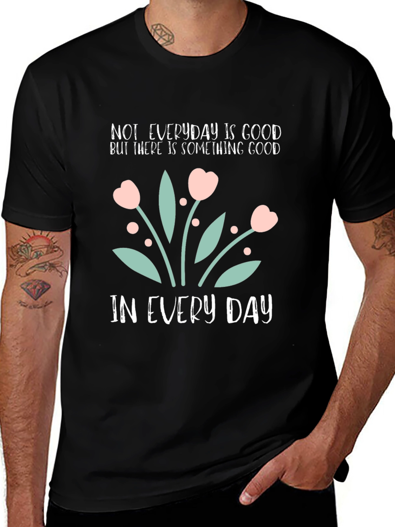 Inspirational Floral Graphic T-Shirt - Everyday Goodness Tee
