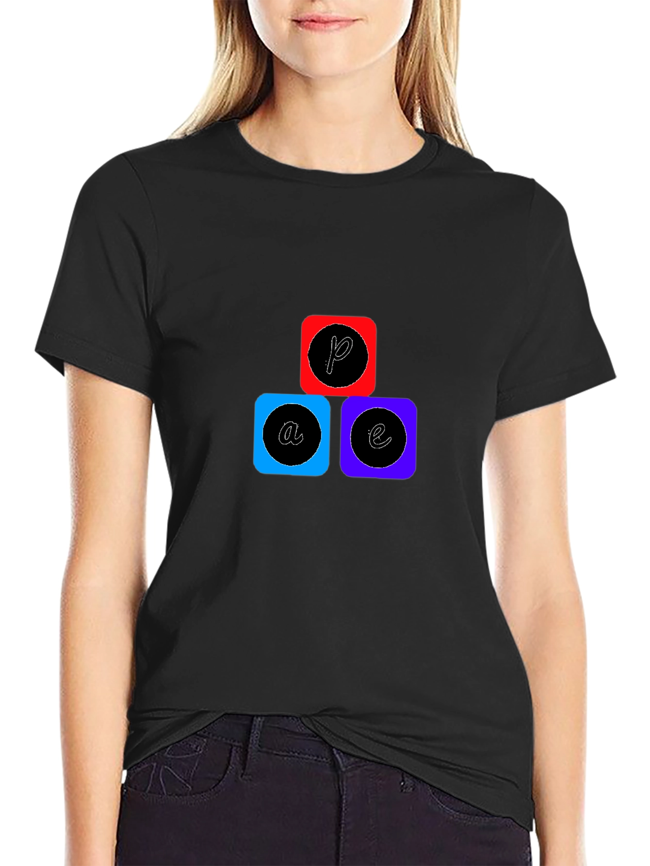 Abstract Graphic Tee - Cool Casual Black T-Shirt