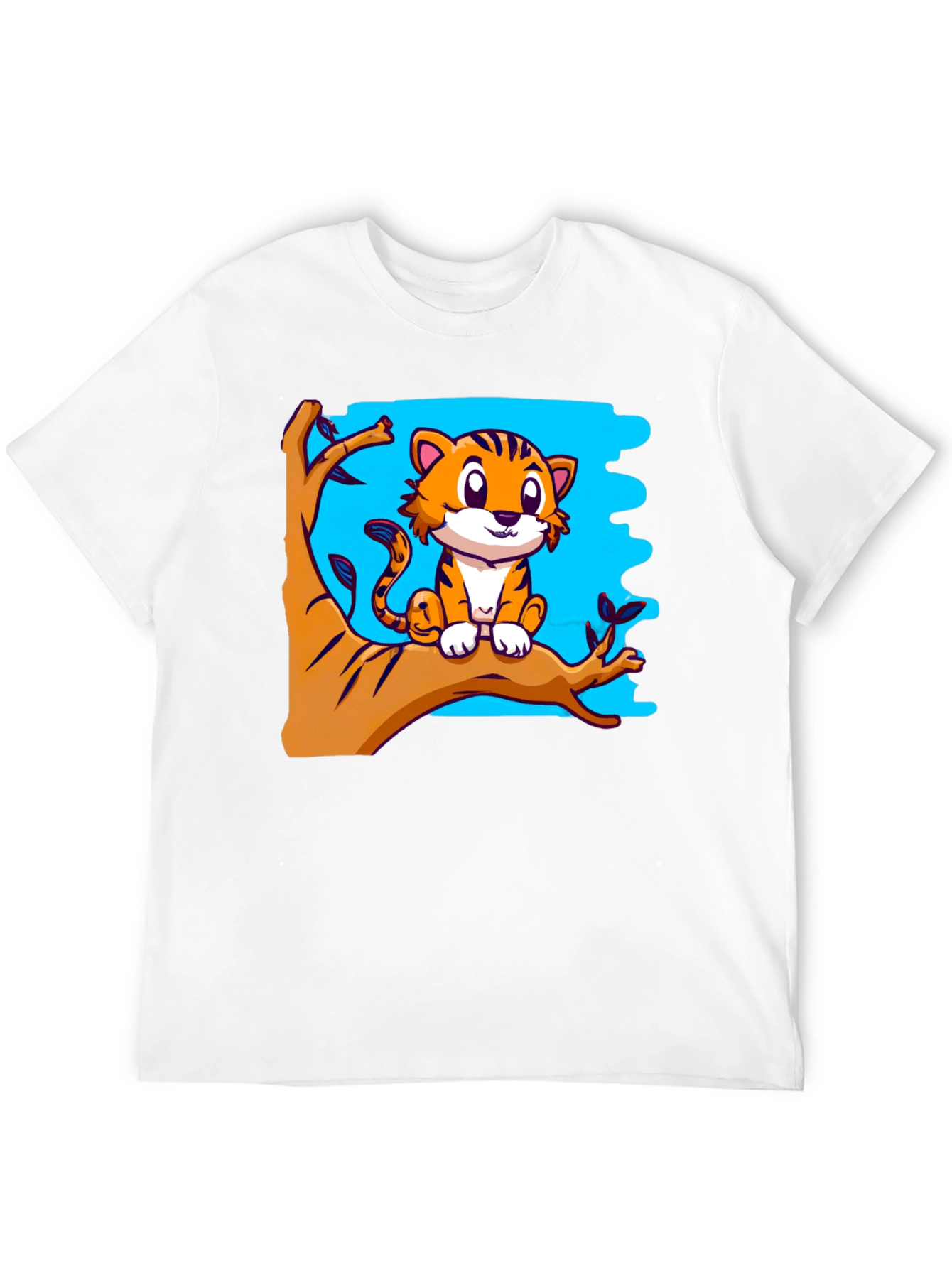 Cute Tiger Graphic Tee - Black T-Shirt