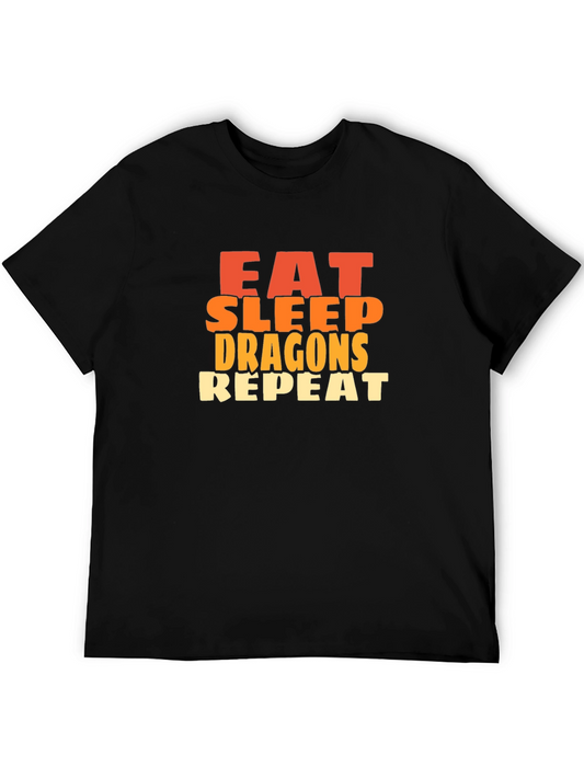 Eat Sleep Dragons Repeat Graphic T-Shirt