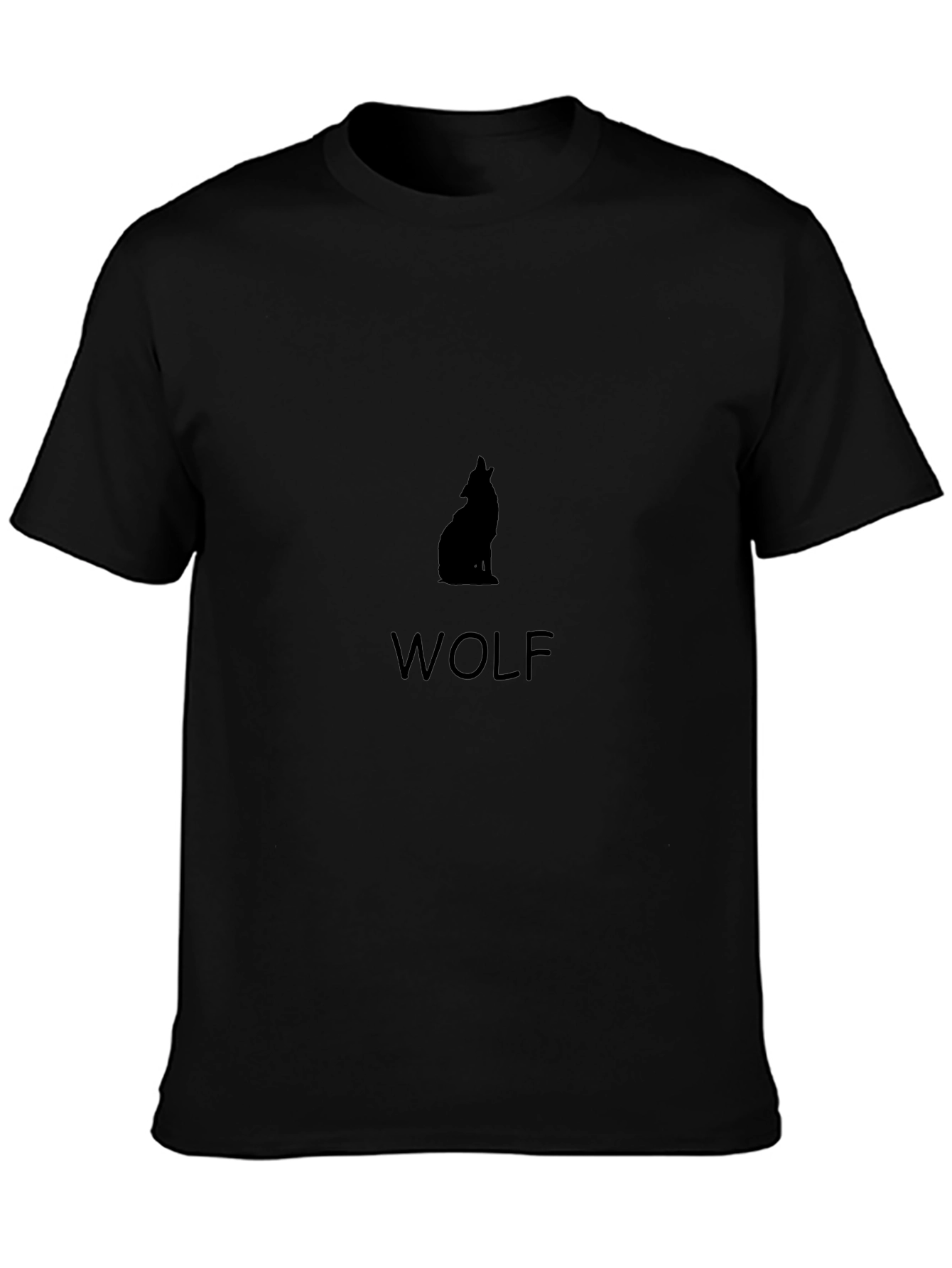 Mens Black Wolf Graphic Tee - Classic Fit