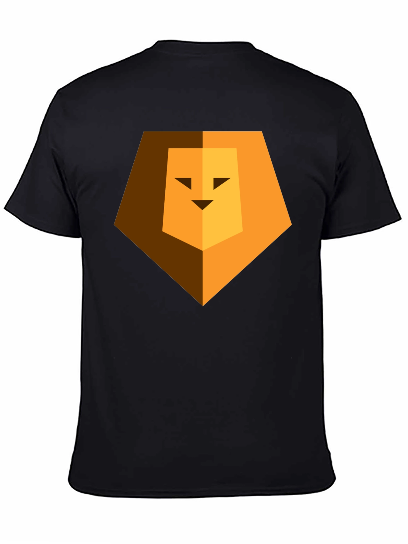 Geometric Lion Head Graphic Print Black Tee