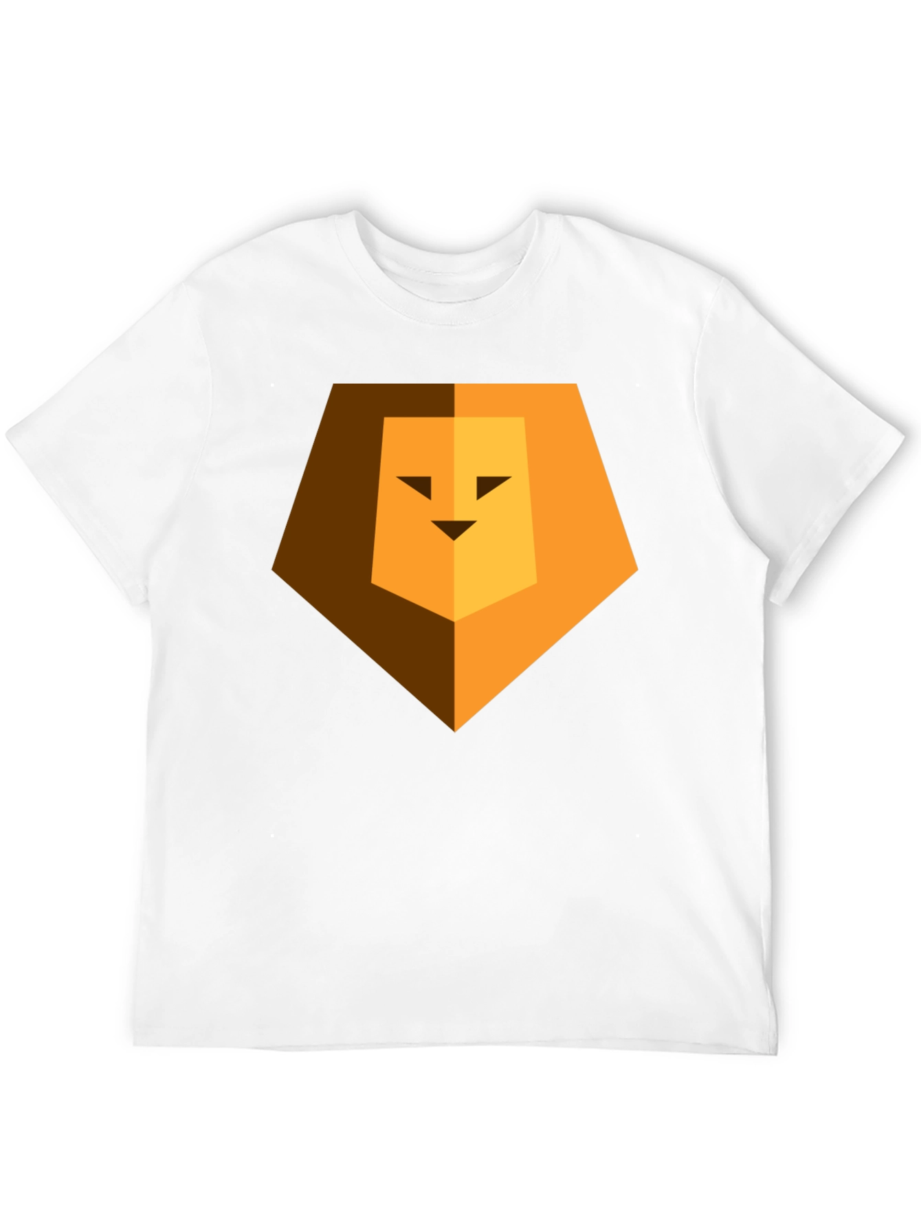 Geometric Lion Head Graphic Print Black Tee