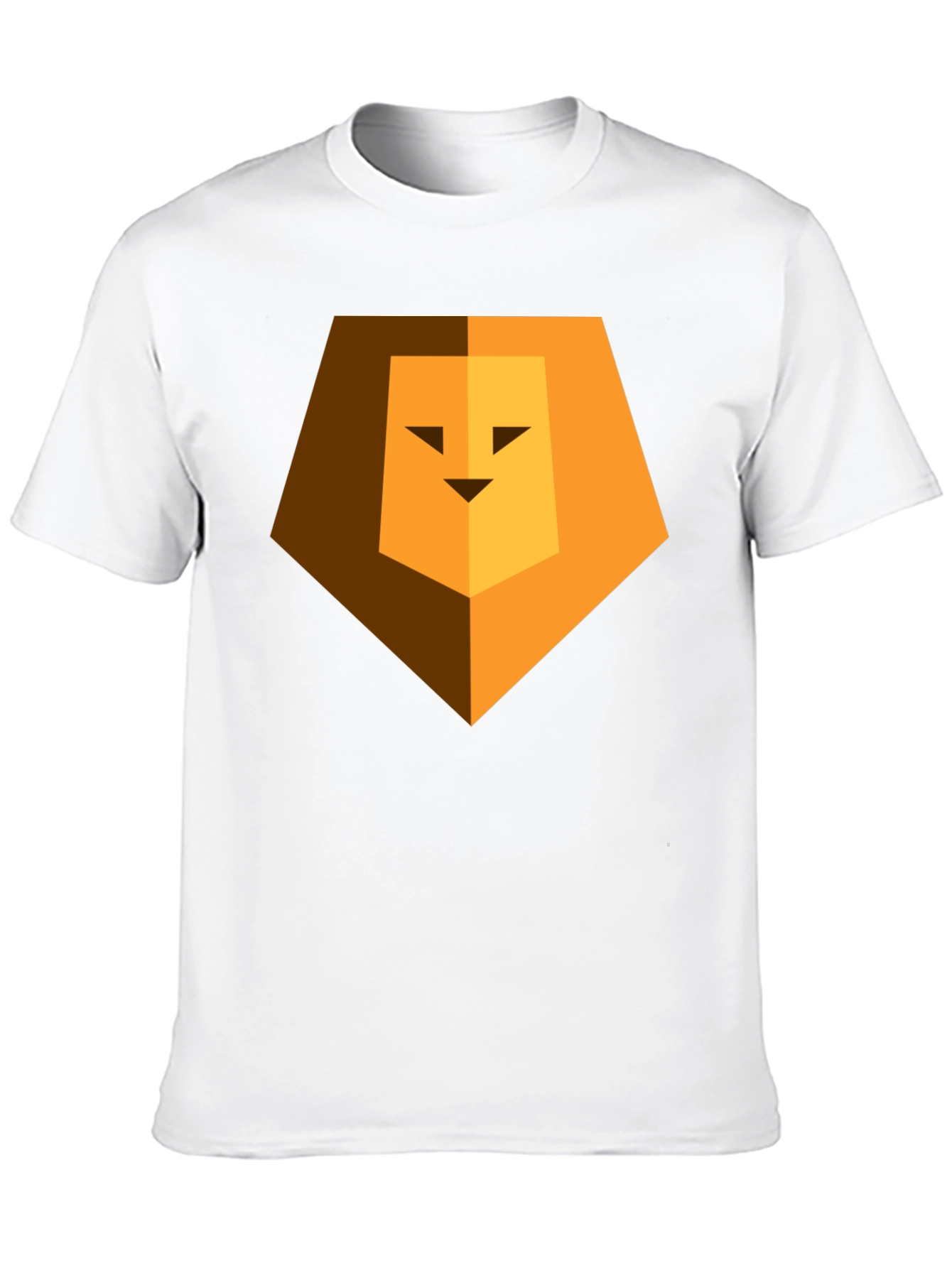 Geometric Lion Head Graphic Print Black Tee