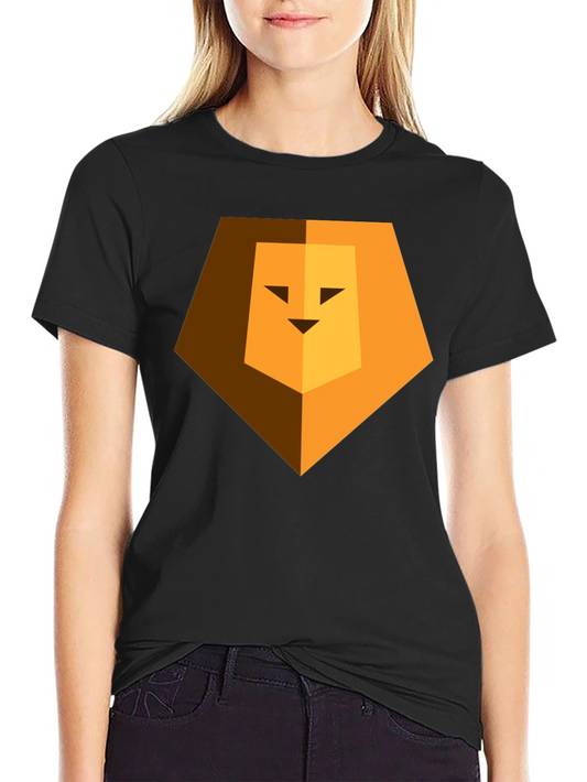 Geometric Lion Head Graphic Print Black Tee