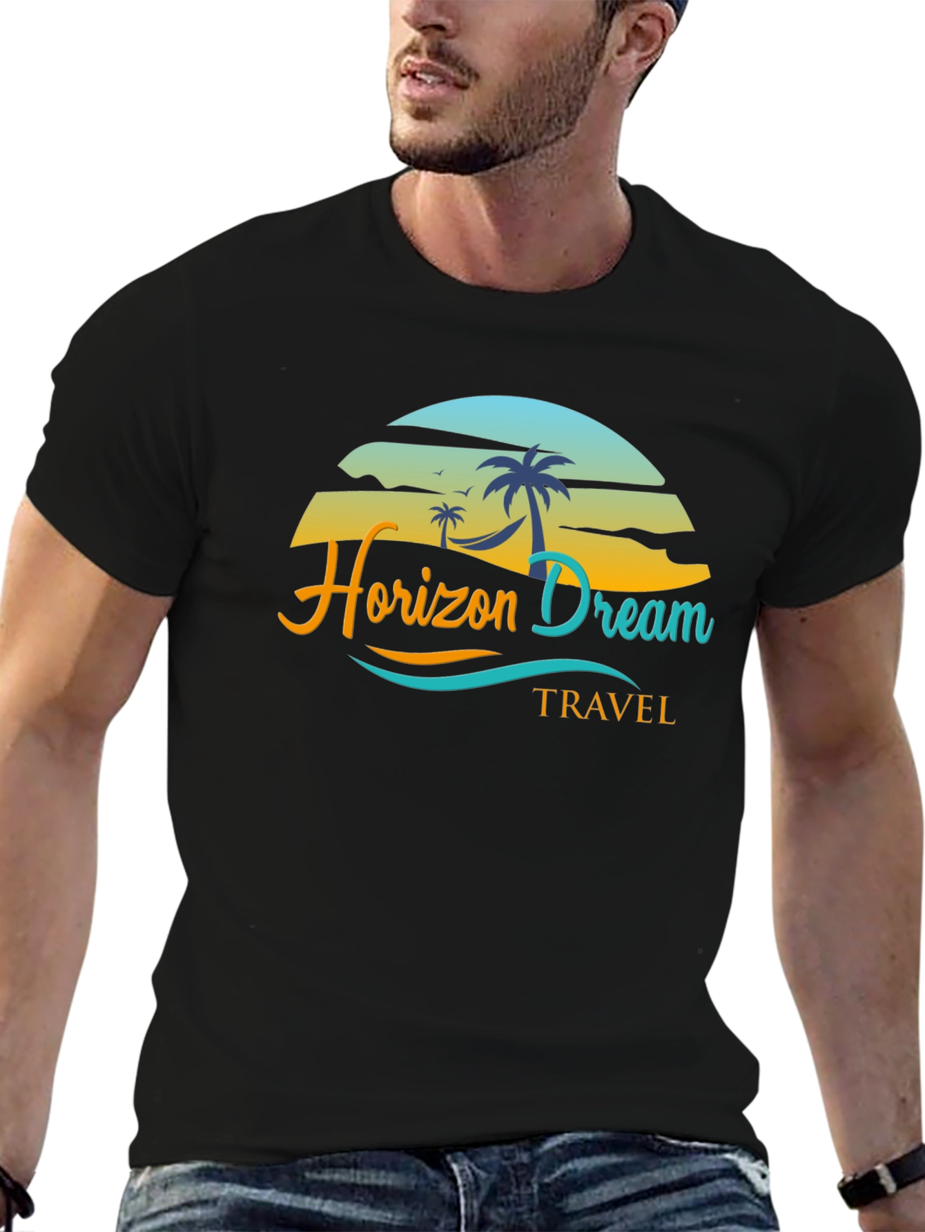 Horizon Dream Travel T-Shirt - Black