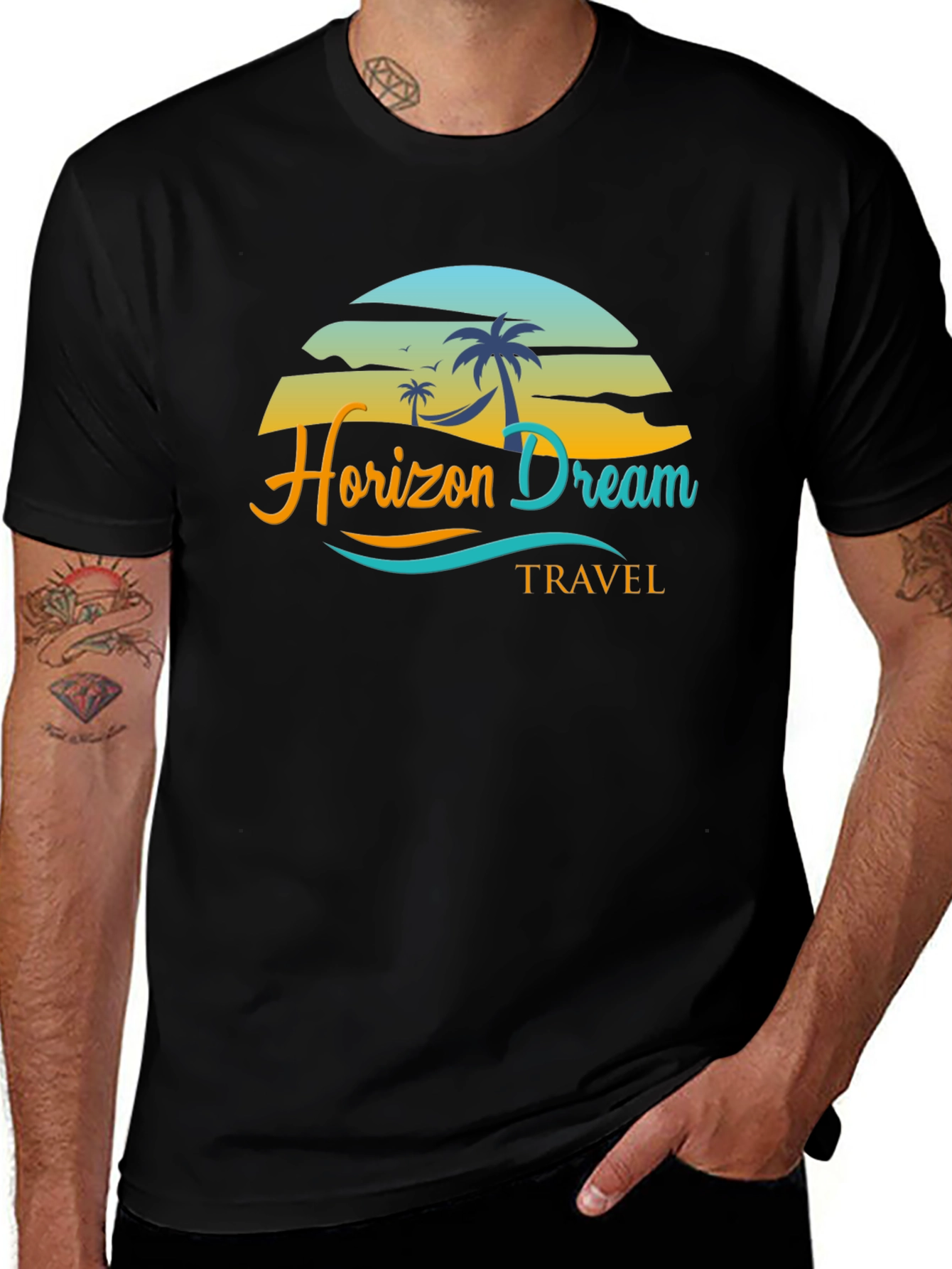 Horizon Dream Travel T-Shirt - Black