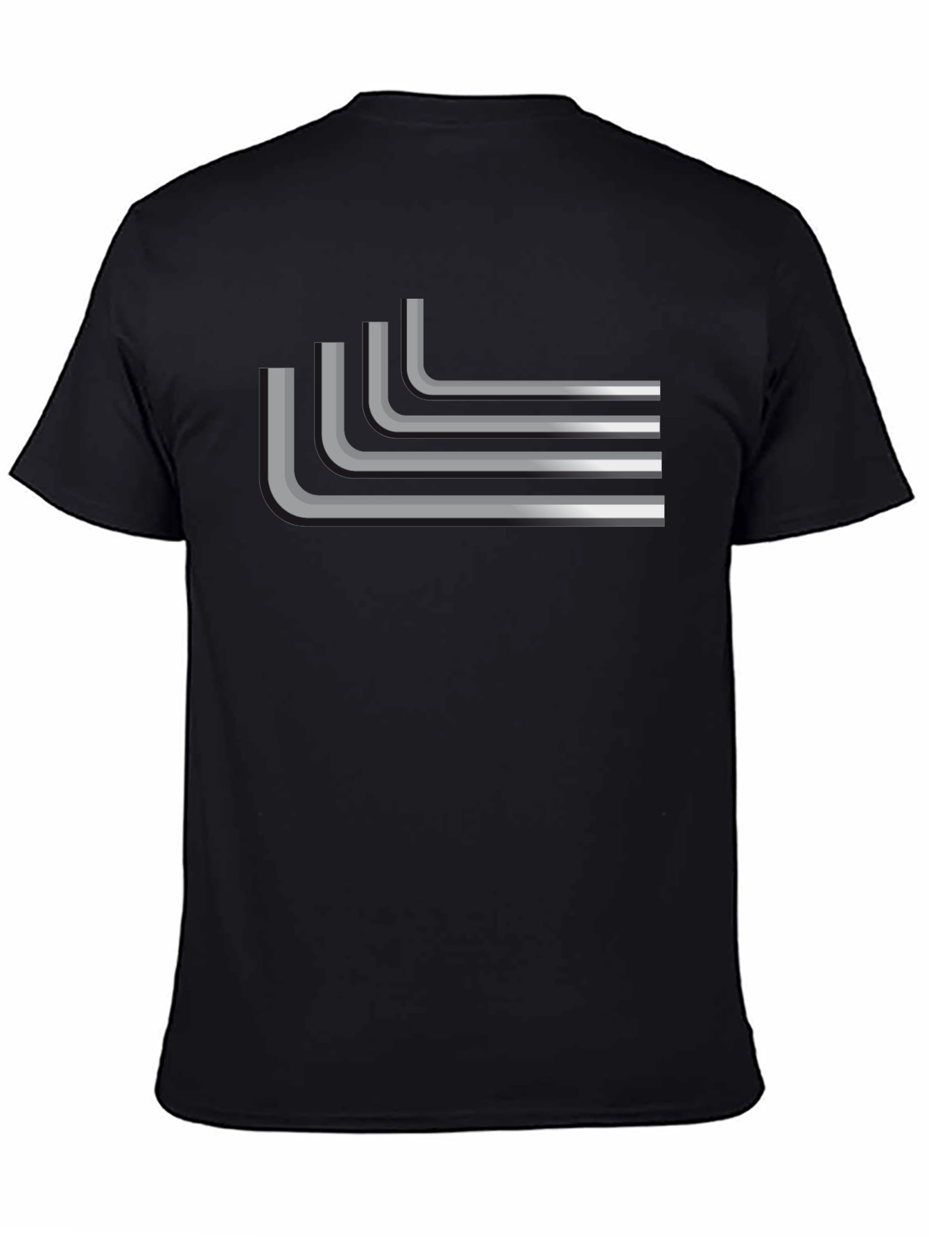 Retro Lines Black T-Shirt Cool Graphic Tee