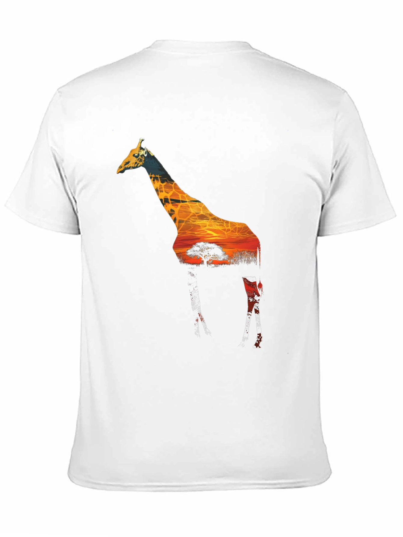 Giraffe Sunset Mens Graphic Tee