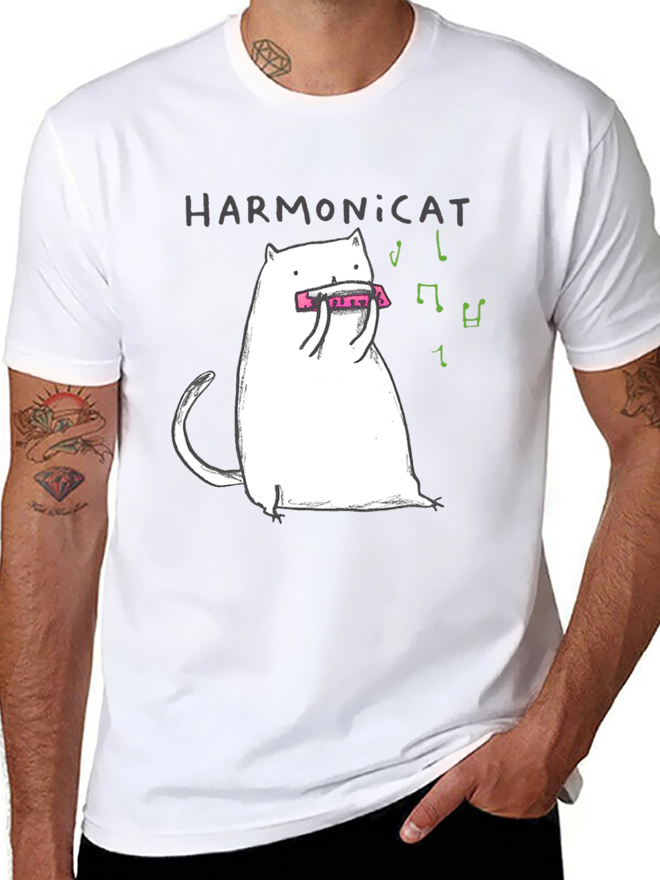 Harmonicat T-Shirt - Music Cat Tee
