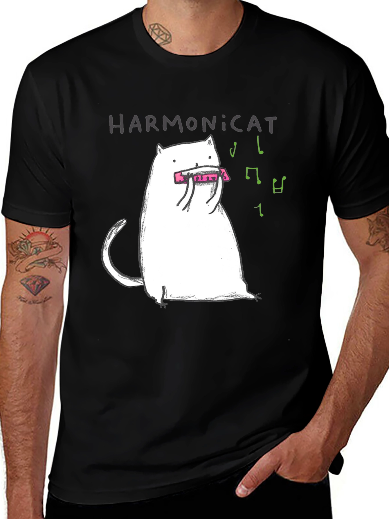 Harmonicat T-Shirt - Music Cat Tee