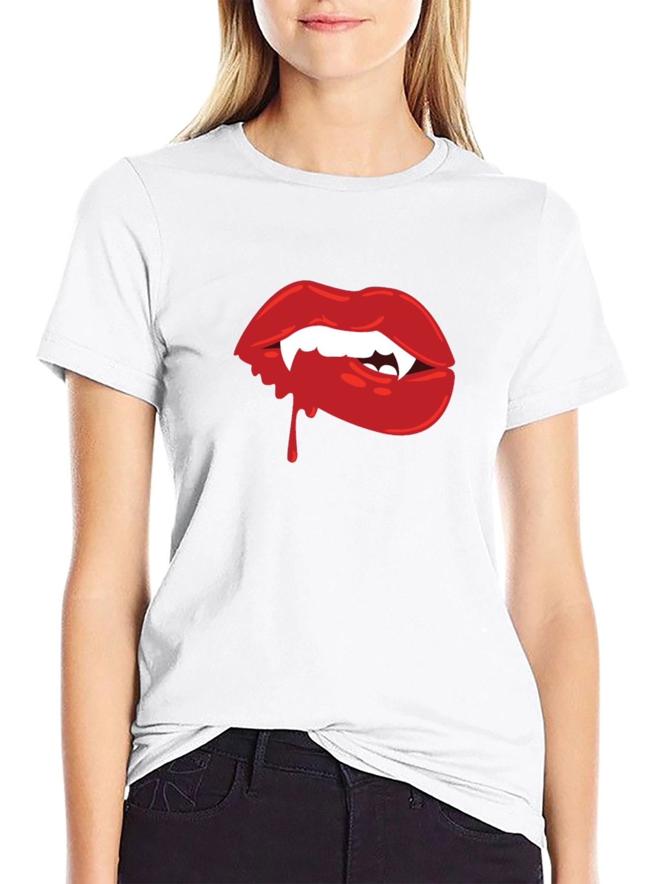 Vampire Lips Graphic Tee - Halloween Ready