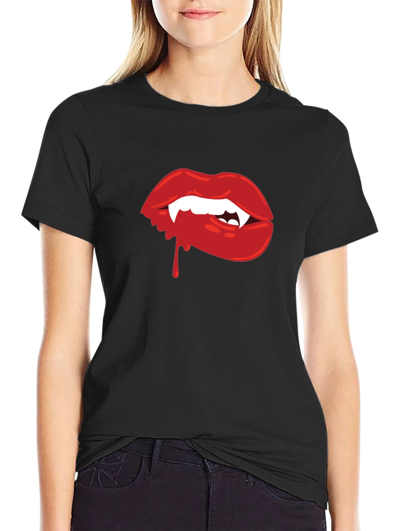 Vampire Lips Graphic Tee - Halloween Ready