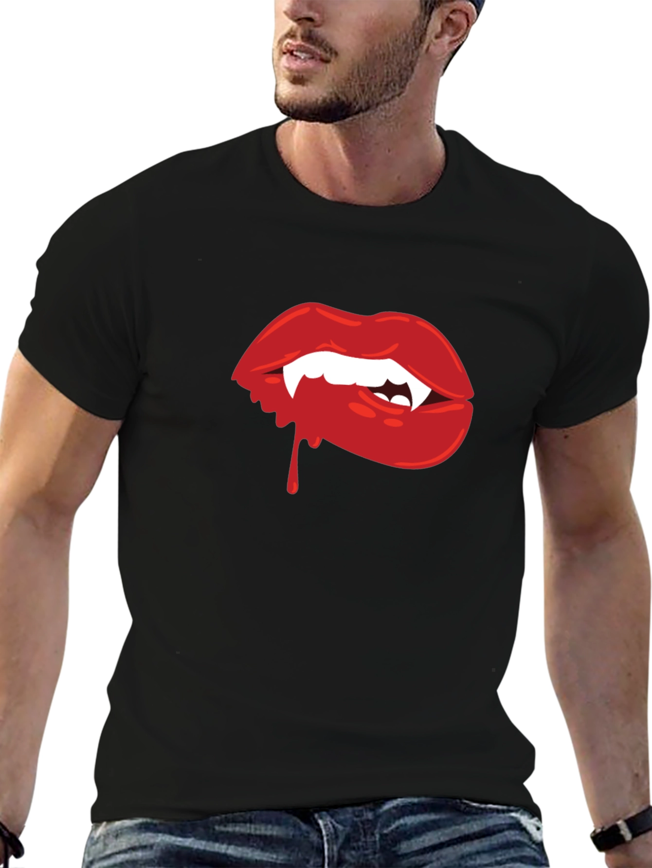 Vampire Lips Graphic Tee - Halloween Ready
