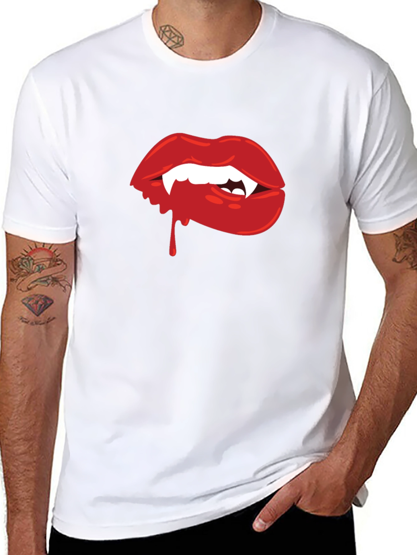 Vampire Lips Graphic Tee - Halloween Ready