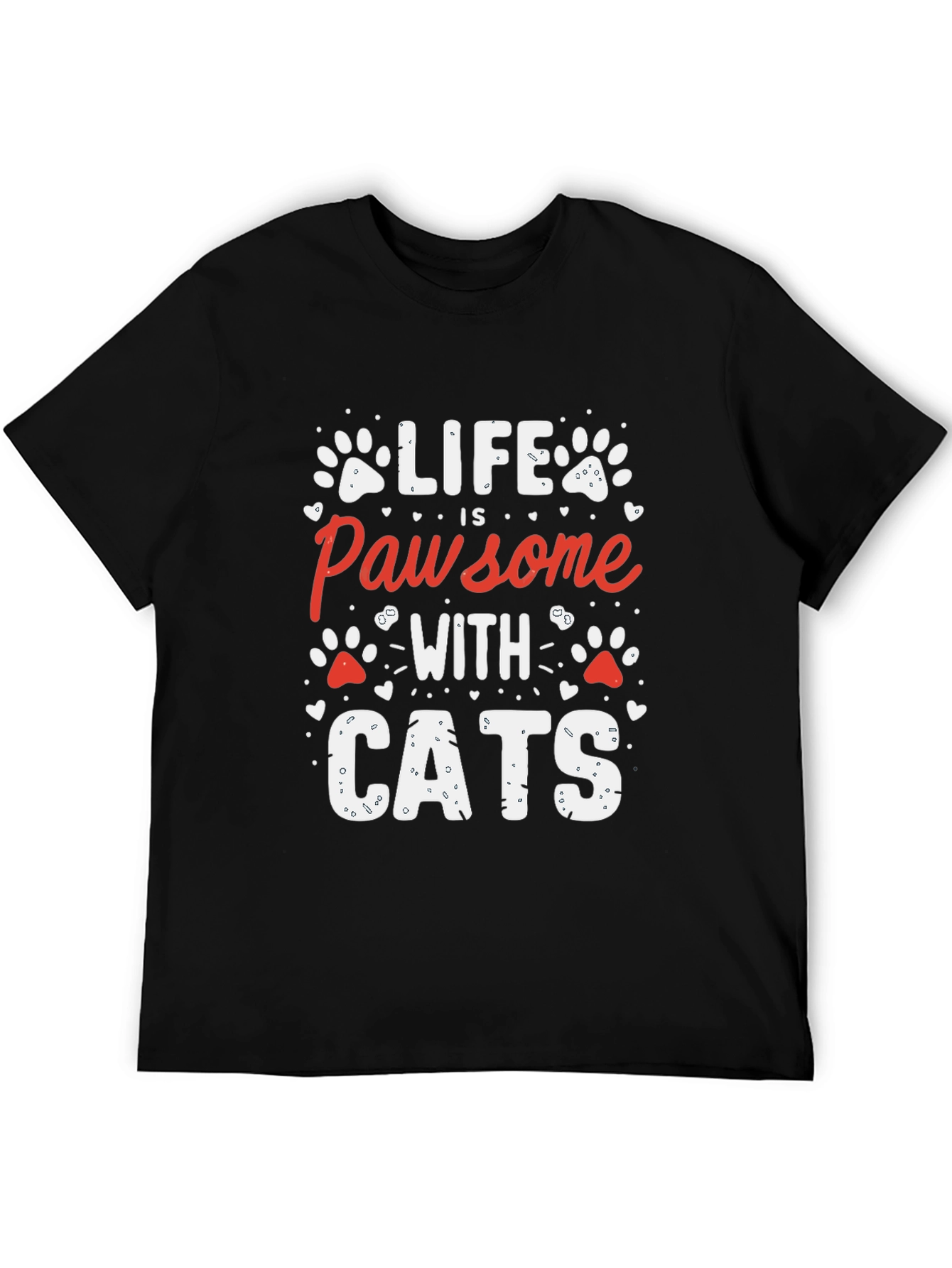 Life is Pawsome with Cats T-Shirt