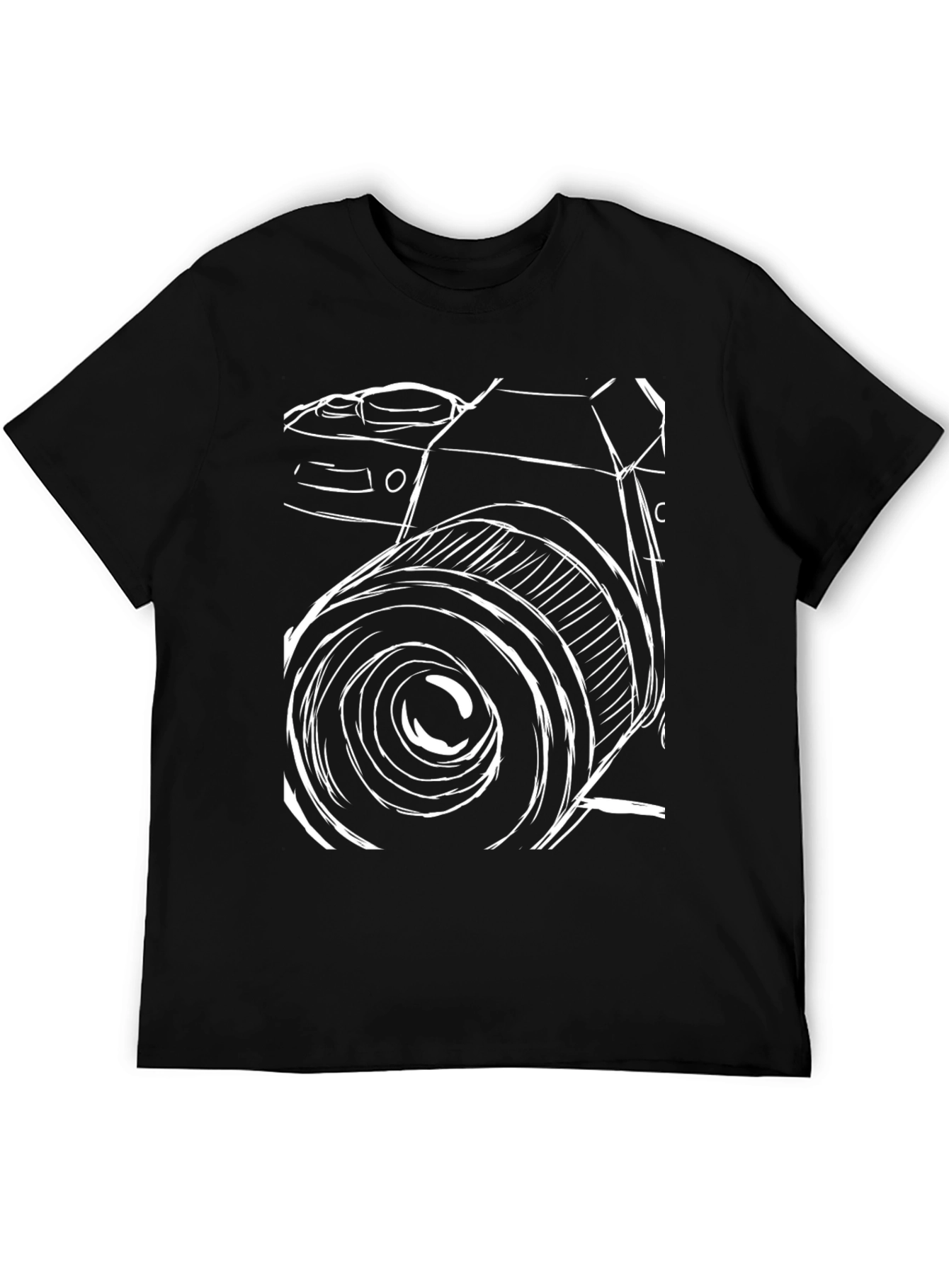 Abstract Camera Graphic Black T-Shirt