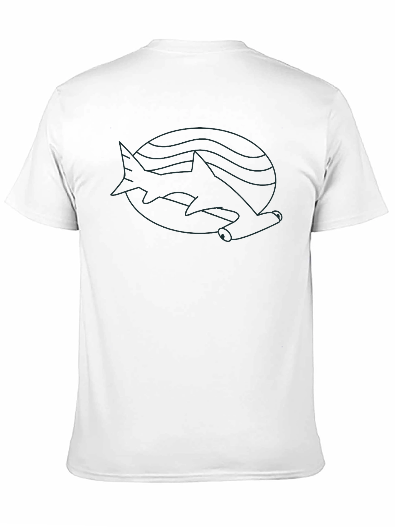 Shark Outline Graphic Black T-Shirt