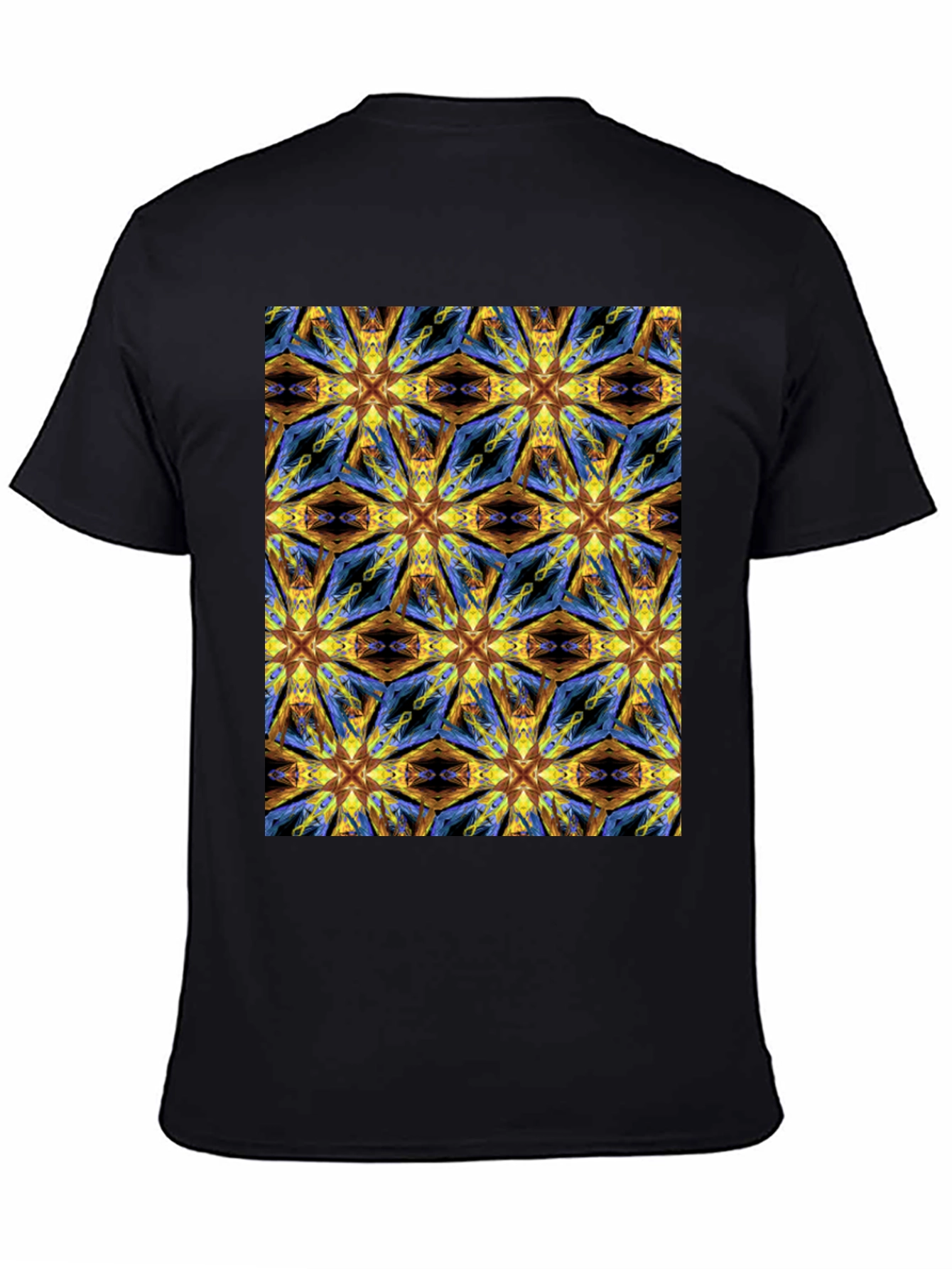 Kaleidoscope Pattern Black T-Shirt
