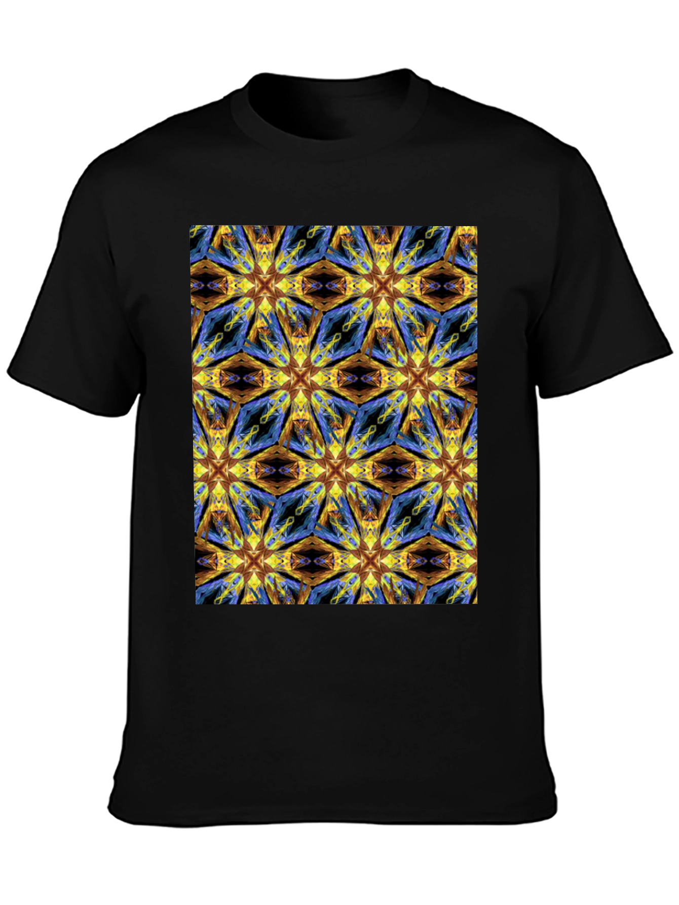 Kaleidoscope Pattern Black T-Shirt