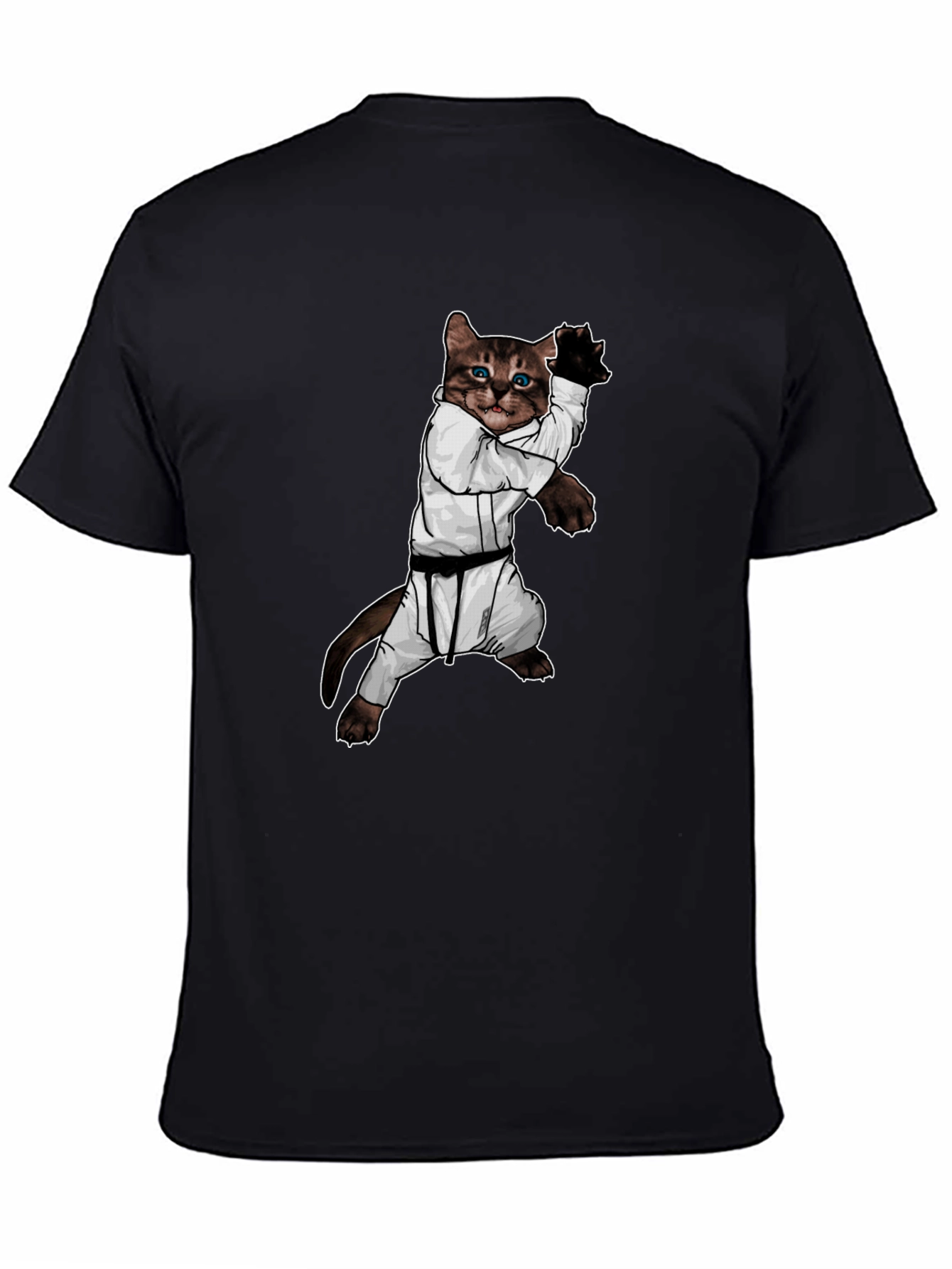 Karate Cat Black T-Shirt