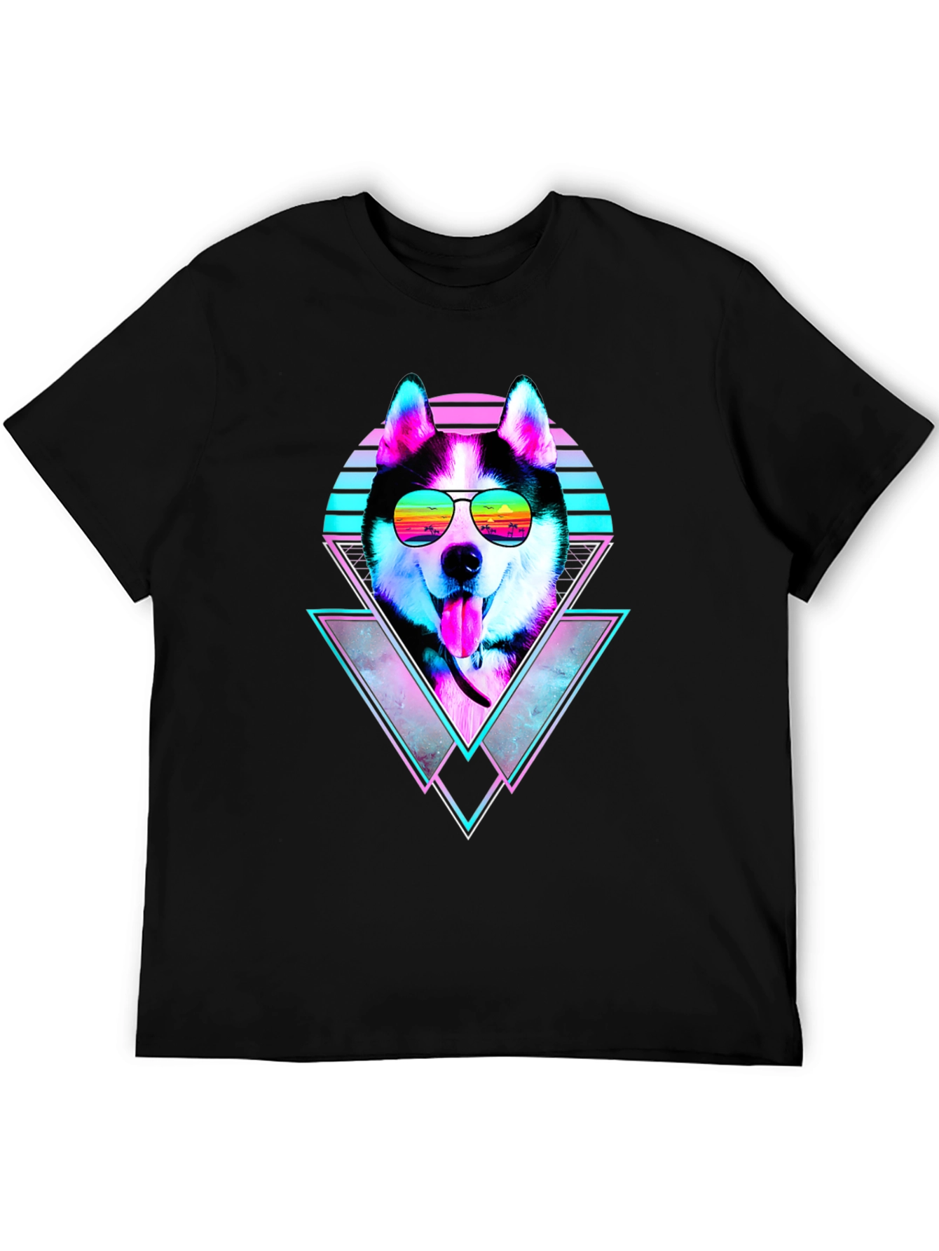Retro Husky Graphic Tee - Cool Dog T-Shirt