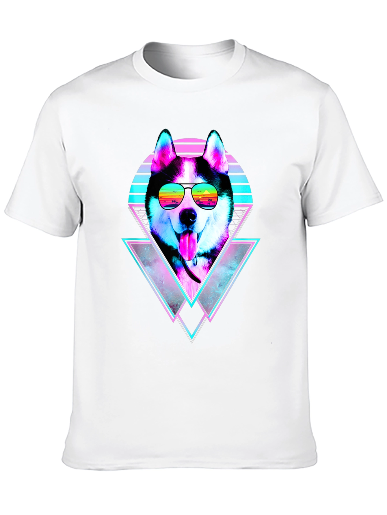 Retro Husky Graphic Tee - Cool Dog T-Shirt