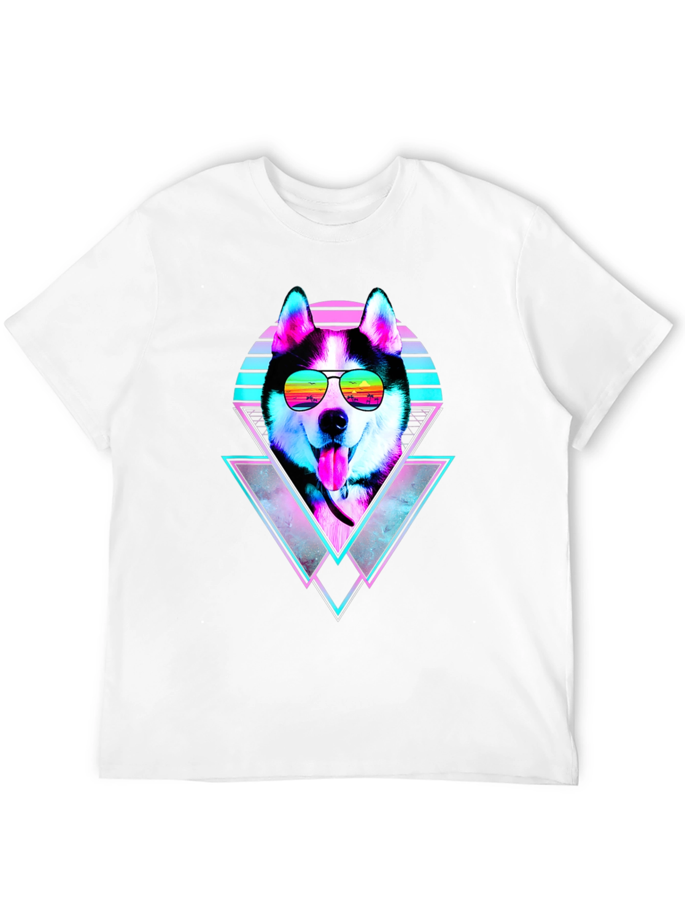 Retro Husky Graphic Tee - Cool Dog T-Shirt