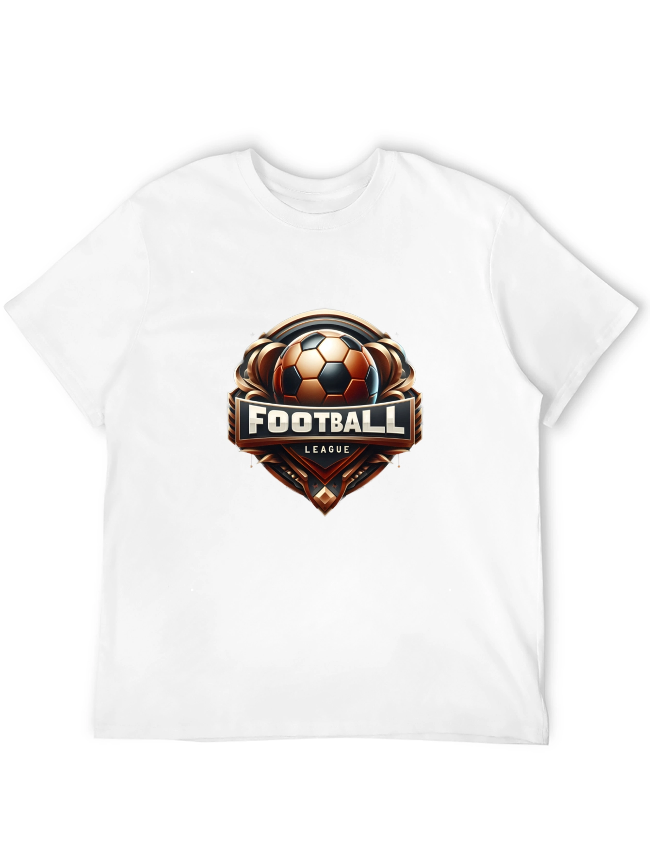 Football League Graphic Tee - Black Cotton T-Shirt