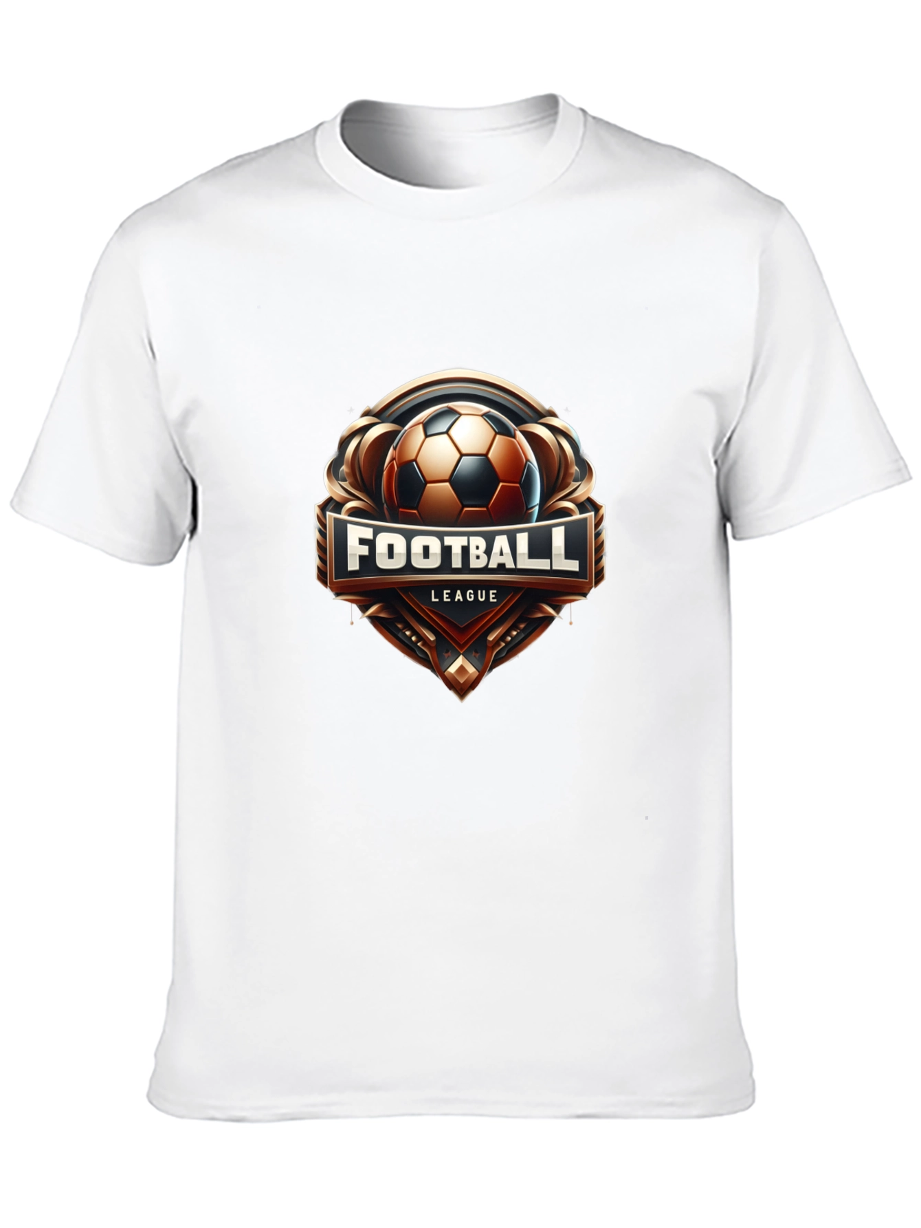Football League Graphic Tee - Black Cotton T-Shirt