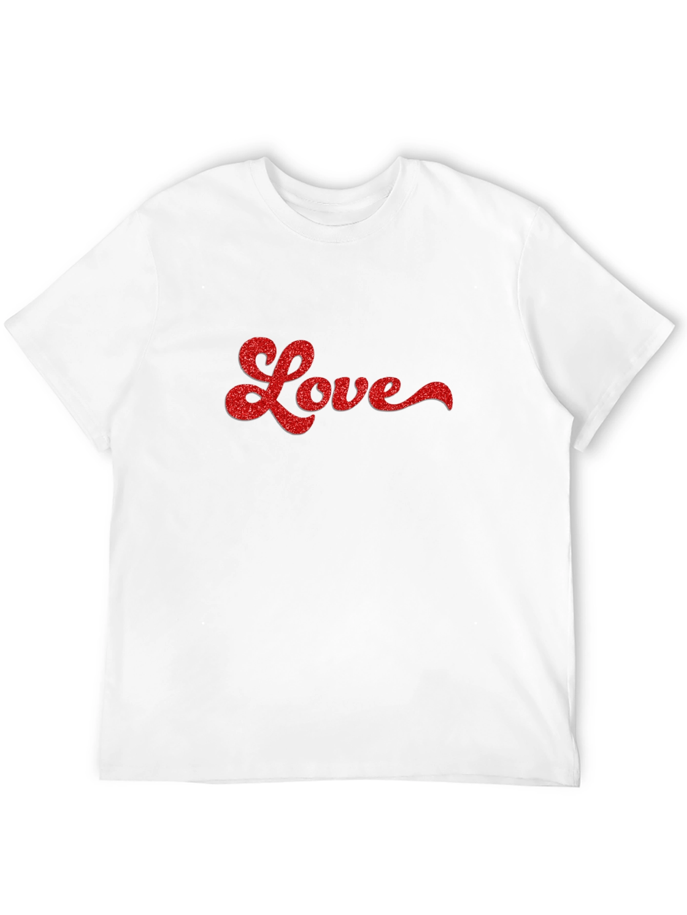 Love Glitter Graphic Black Tee Shirt