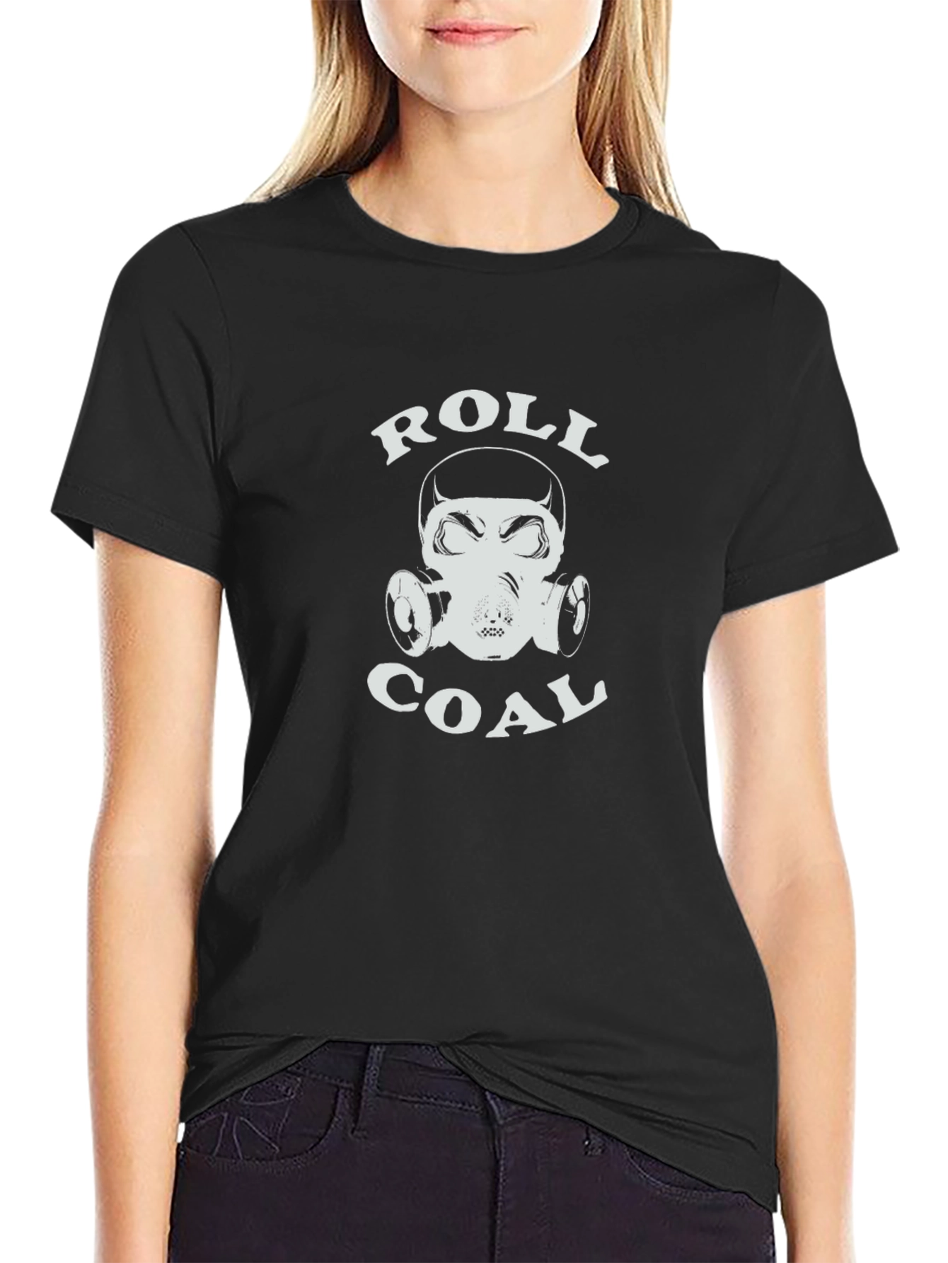 Roll Coal Gas Mask T-Shirt - Black