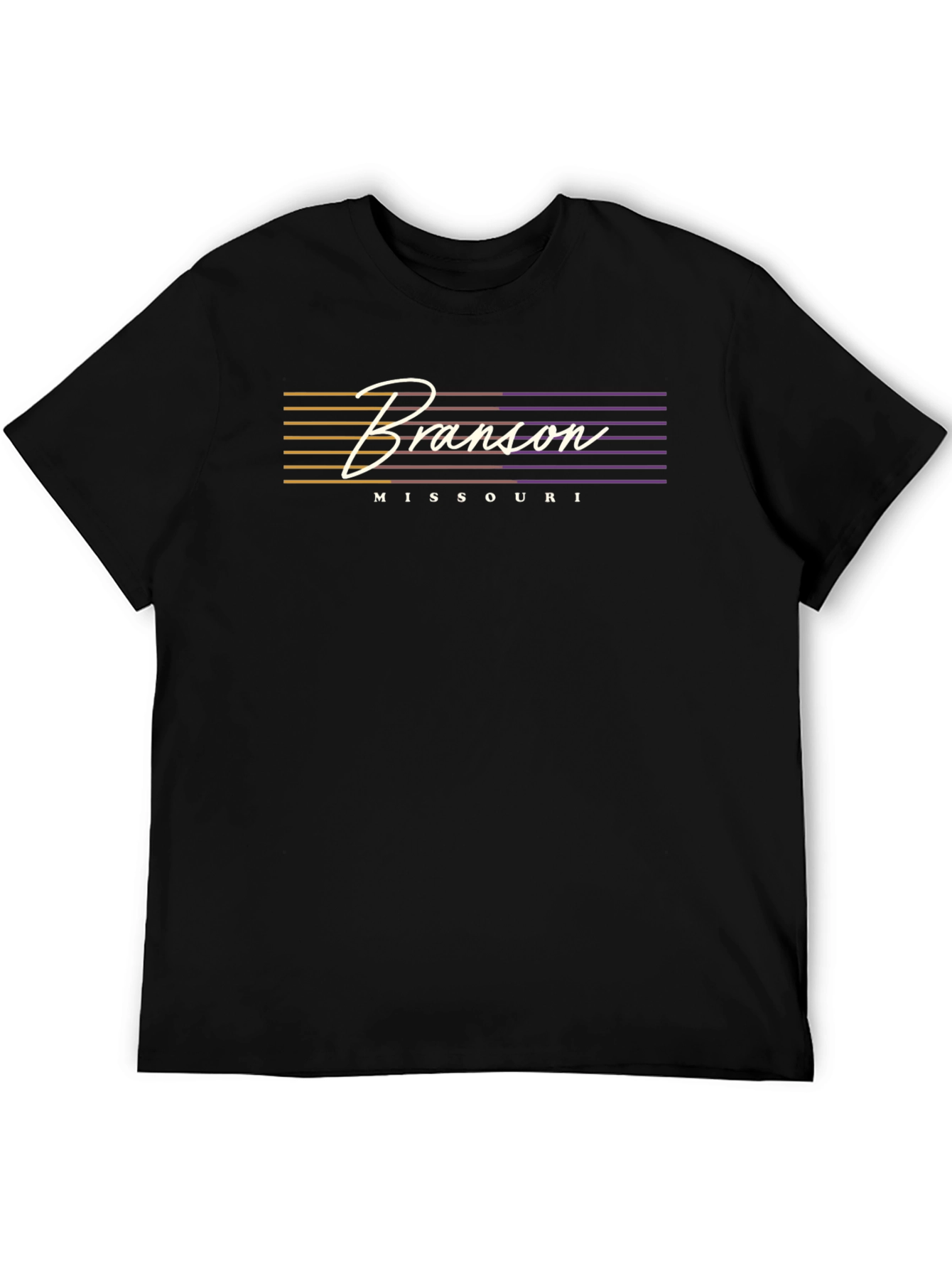 Branson Missouri Retro Style Black T-Shirt