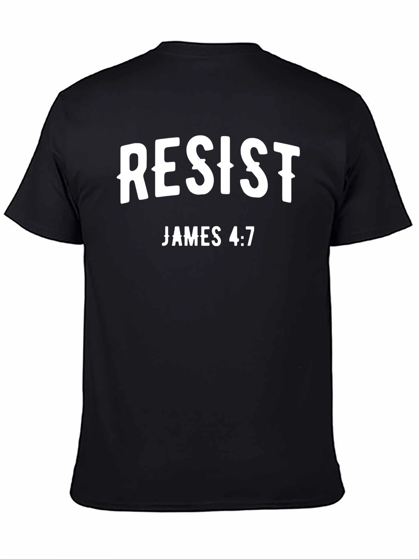 Resist James 4:7 Black Graphic Tee