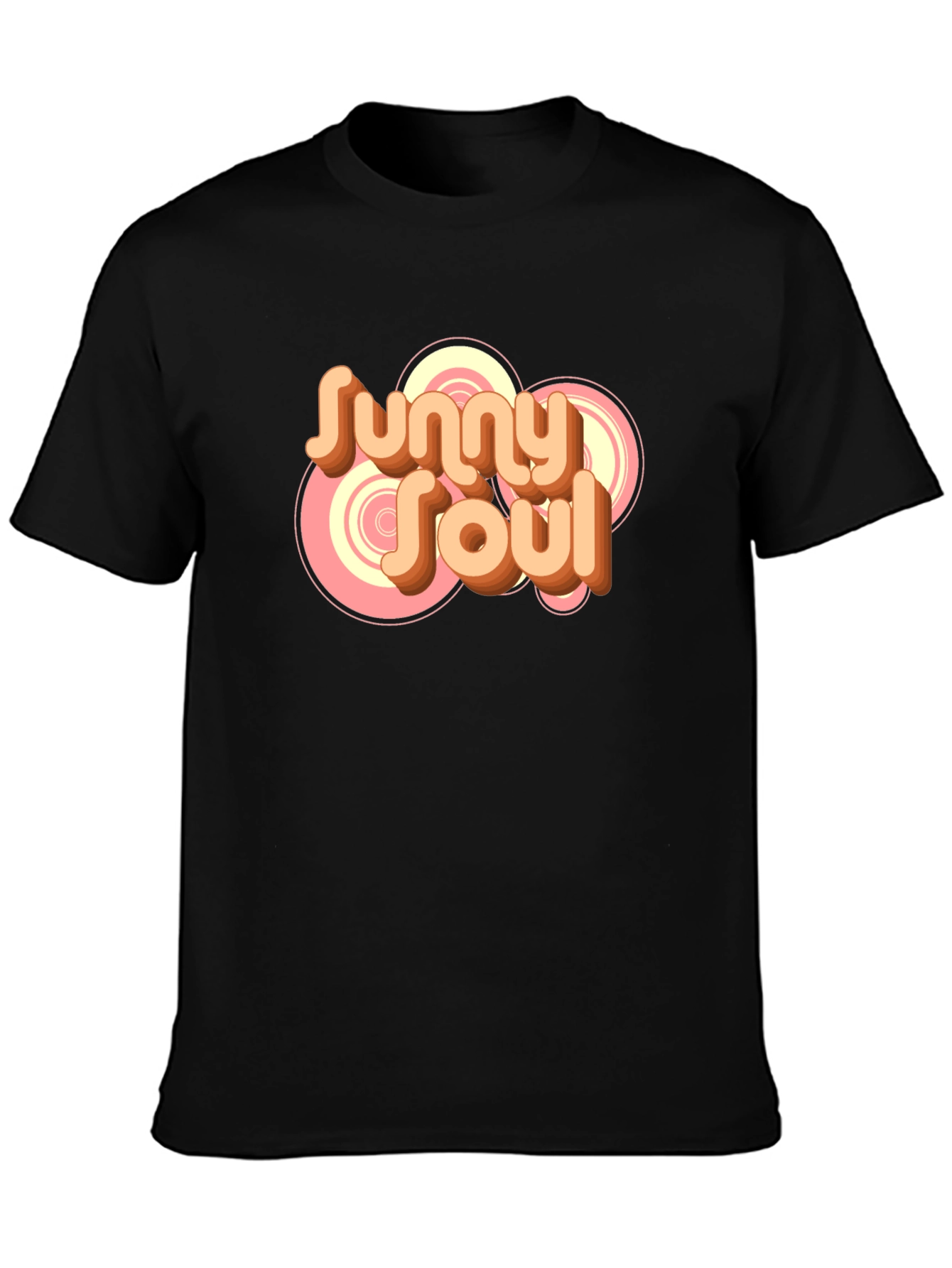 Sunny Soul Retro Graphic Black T-Shirt