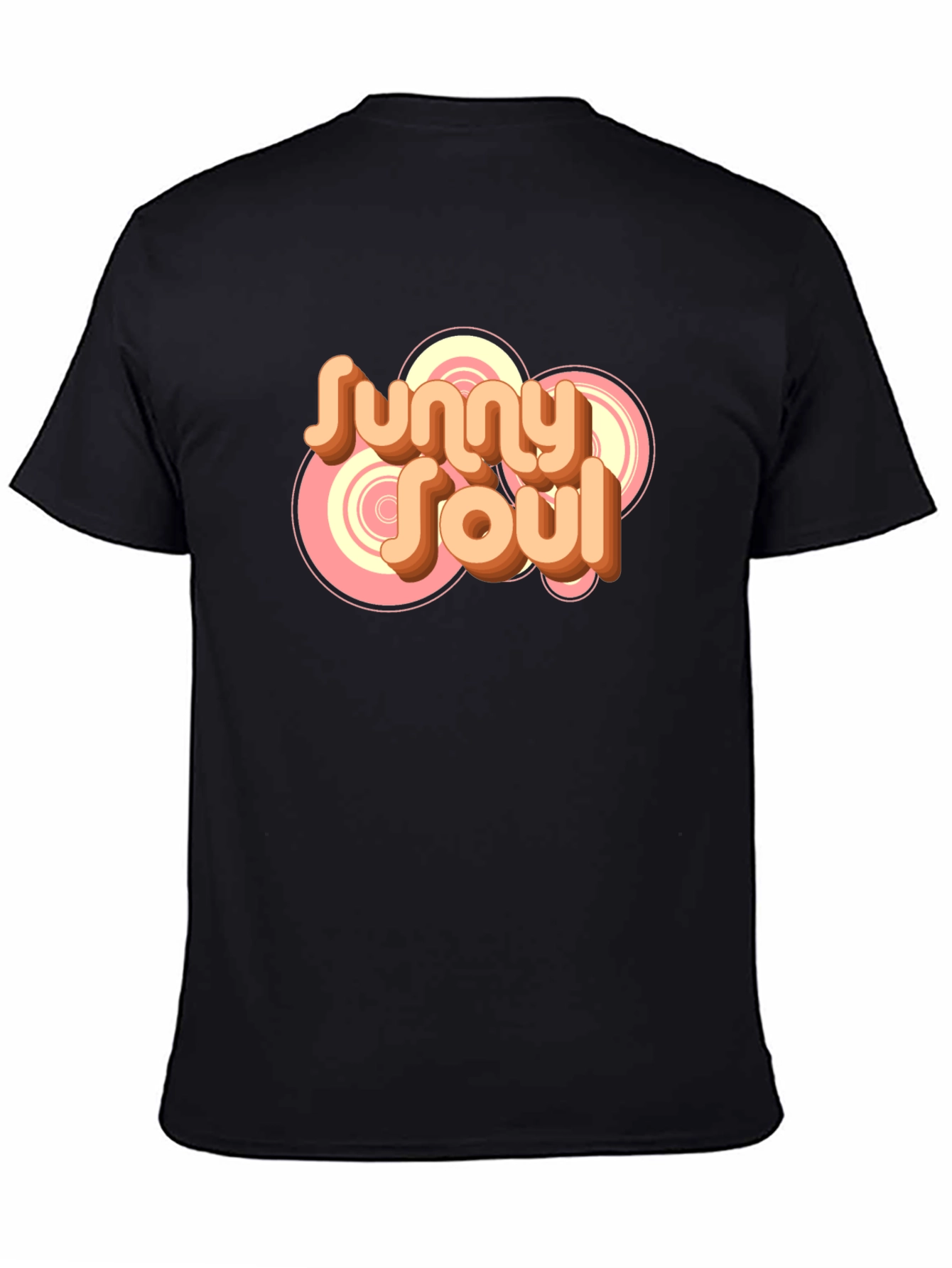 Sunny Soul Retro Graphic Black T-Shirt