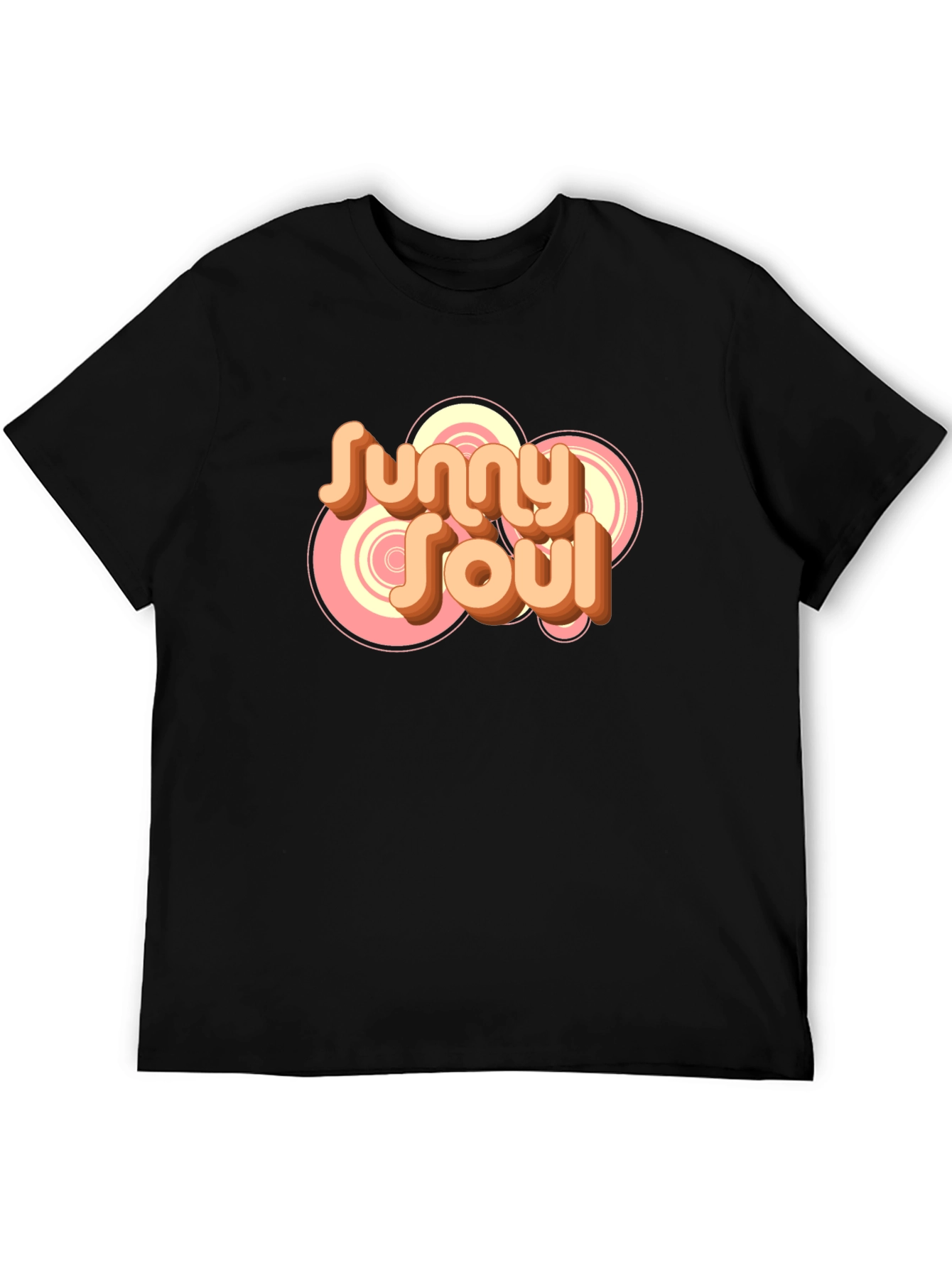 Sunny Soul Retro Graphic Black T-Shirt