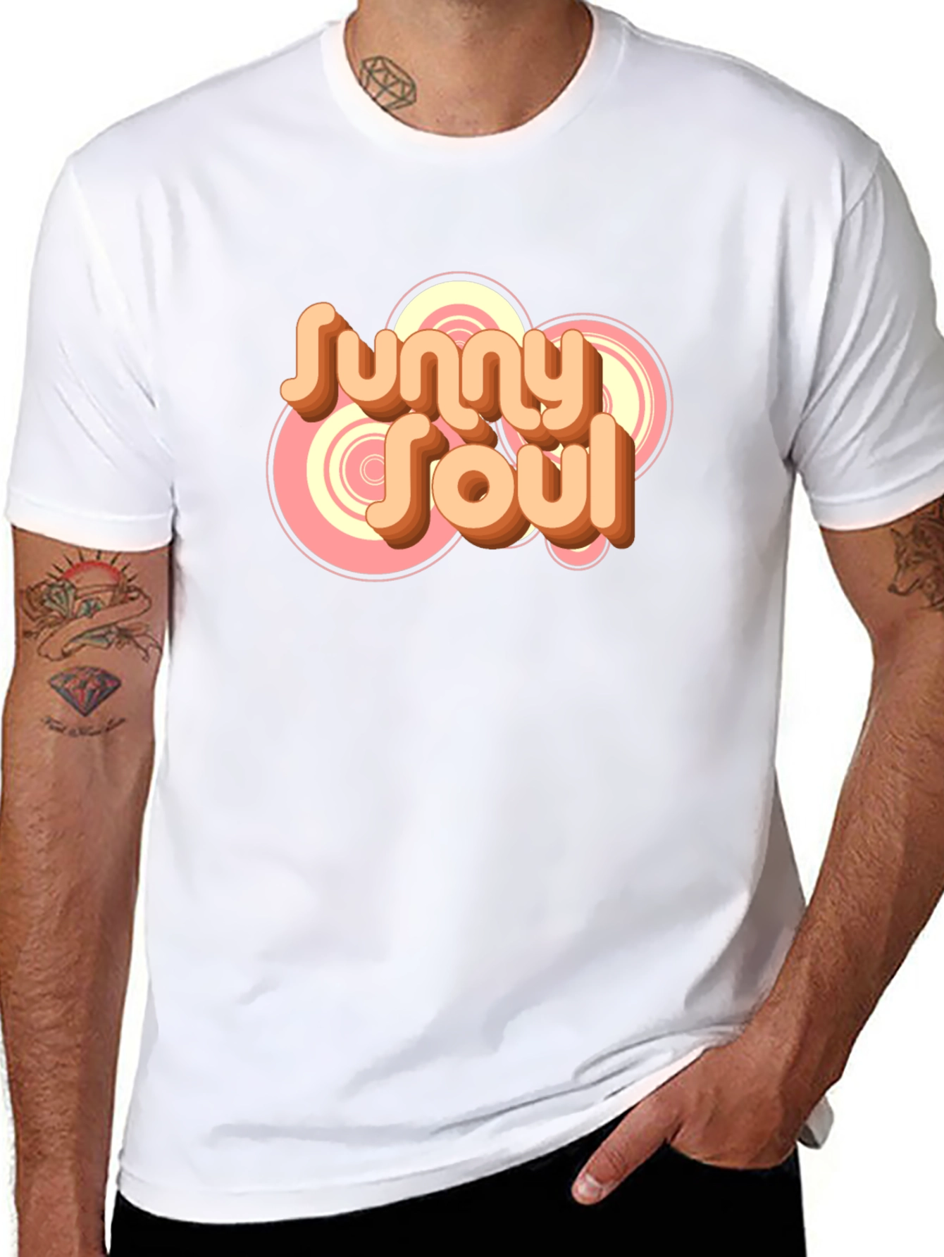 Sunny Soul Retro Graphic Black T-Shirt