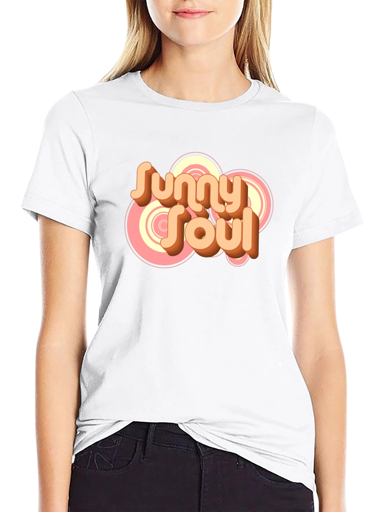 Sunny Soul Retro Graphic Black T-Shirt