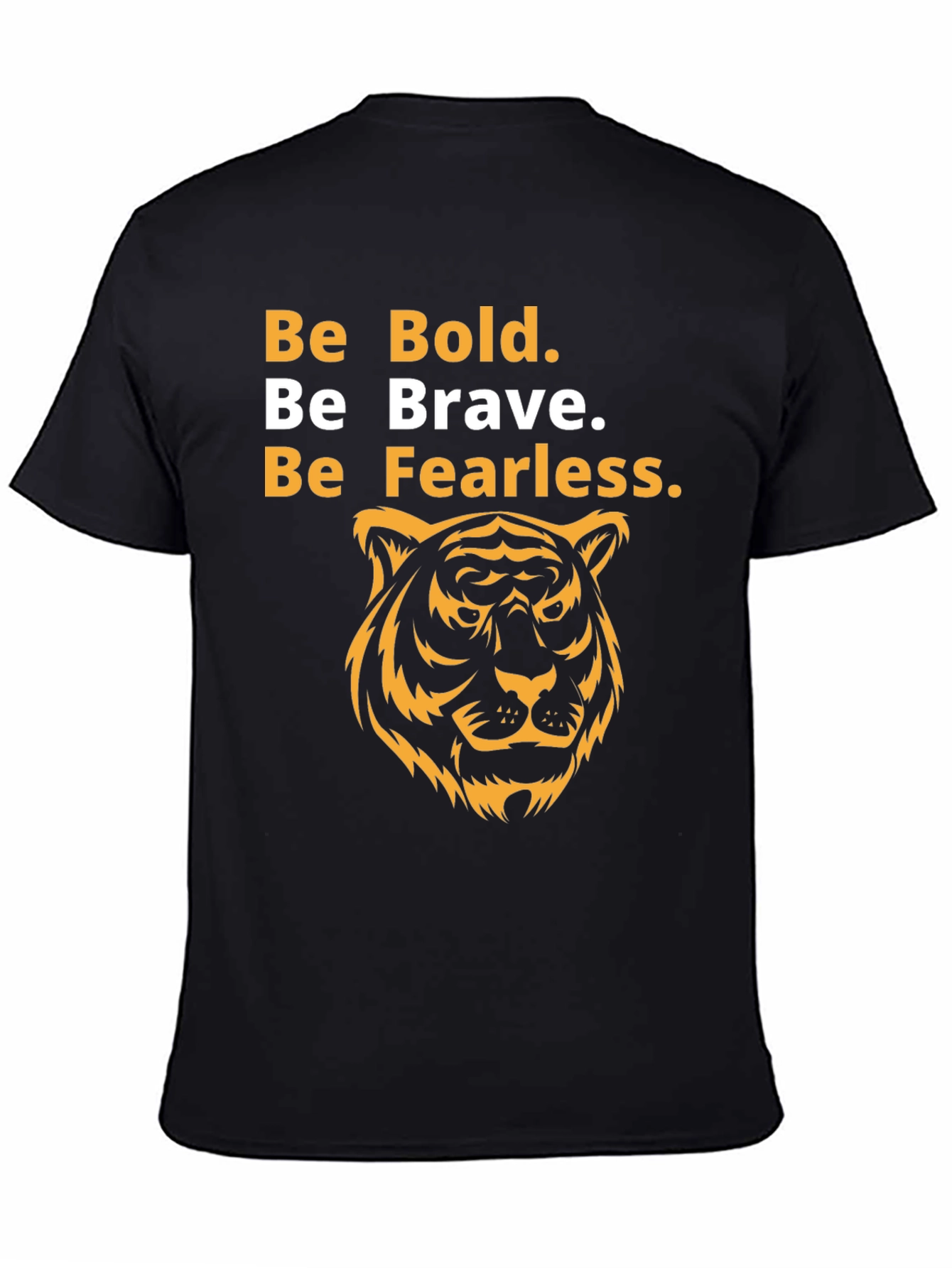 Bold Brave Fearless Tiger Graphic Tee - Black