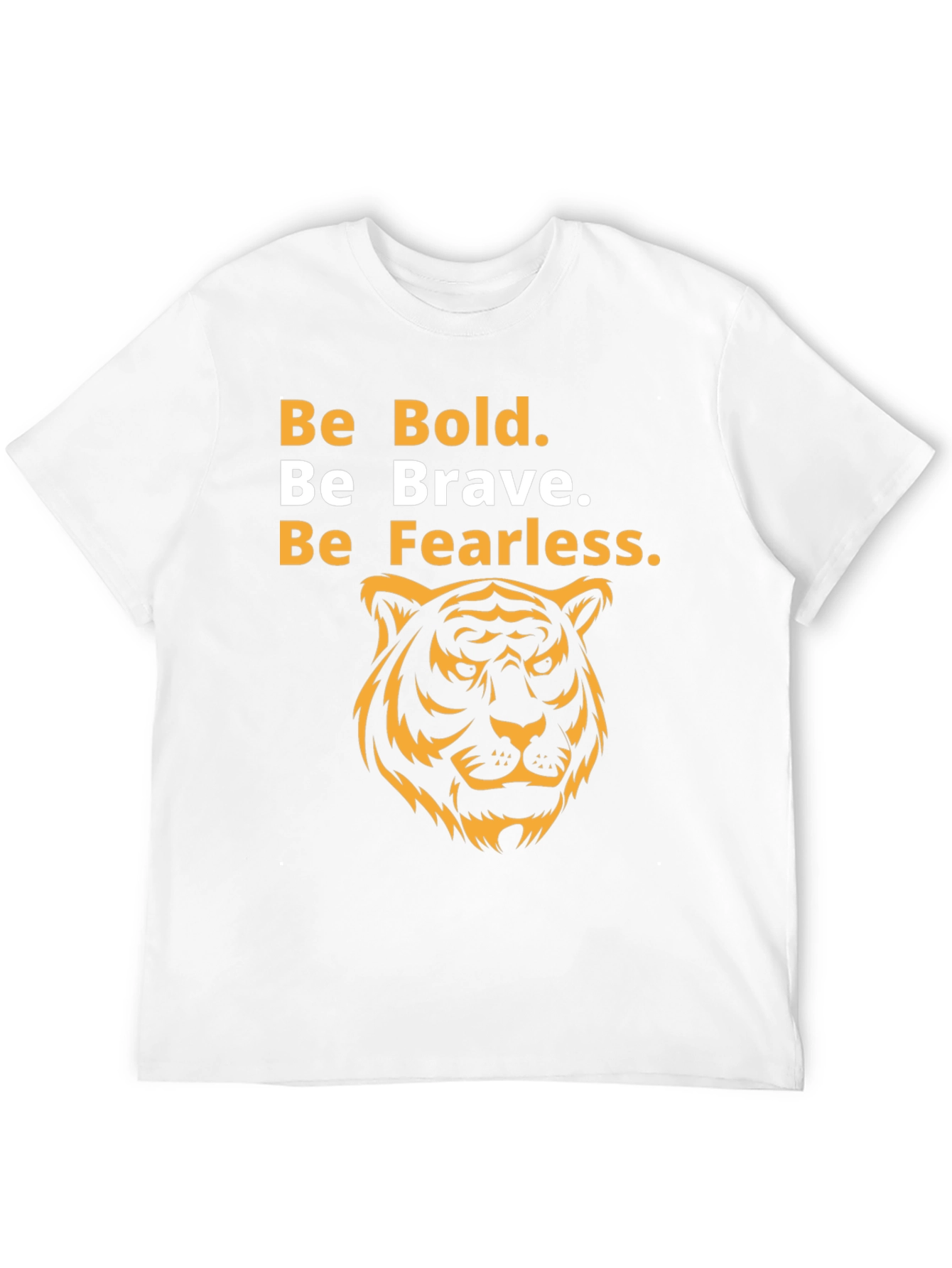 Bold Brave Fearless Tiger Graphic Tee - Black